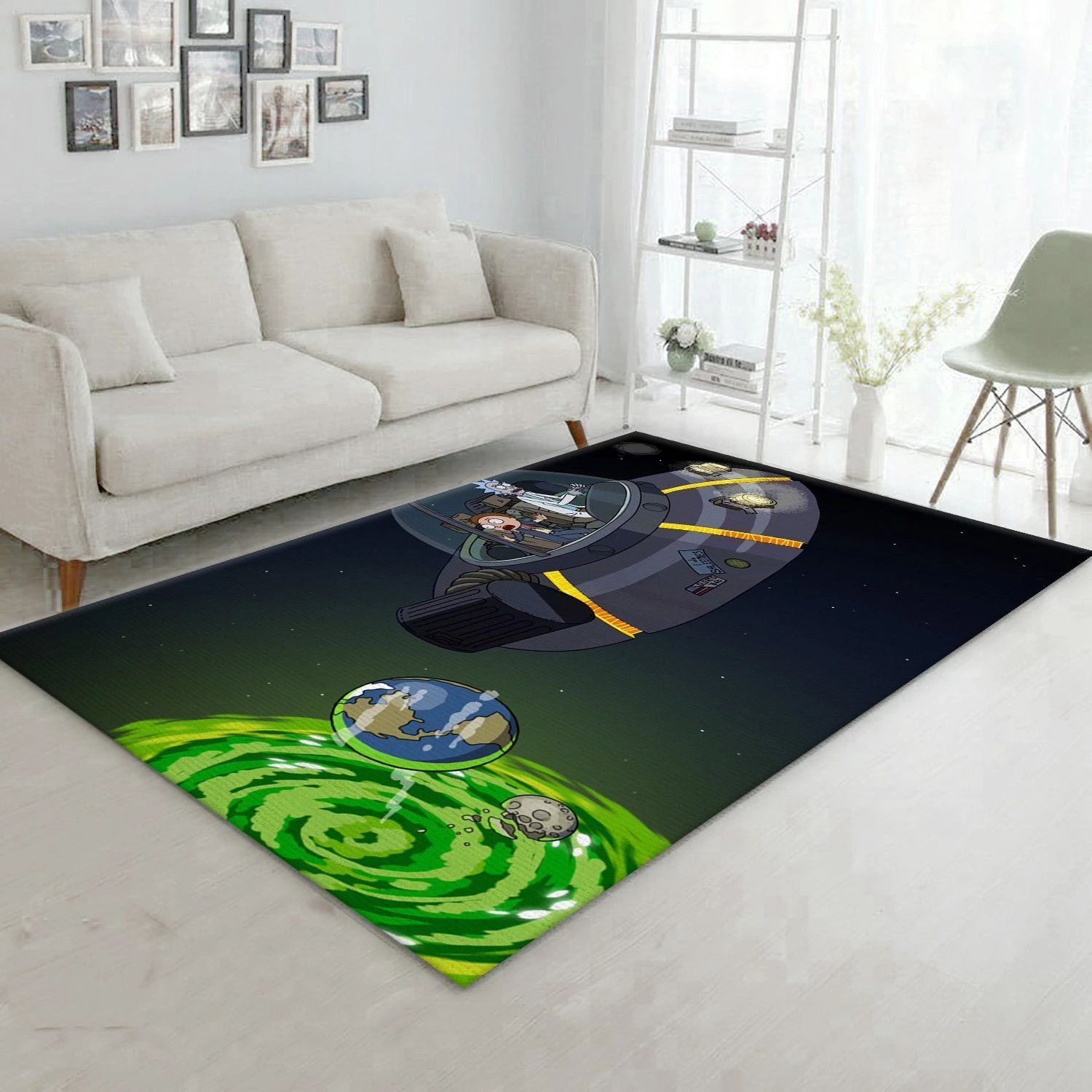 Rick And Morty Universe Area Rug Living Room Rug Home US Decor - Indoor Outdoor Rugs