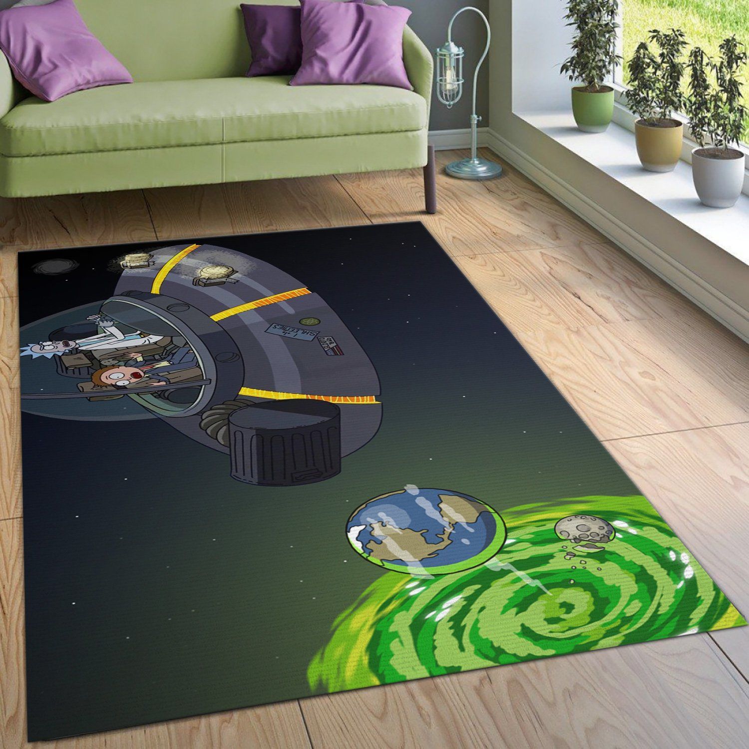 Rick And Morty Universe Area Rug Living Room Rug Home US Decor - Indoor Outdoor Rugs