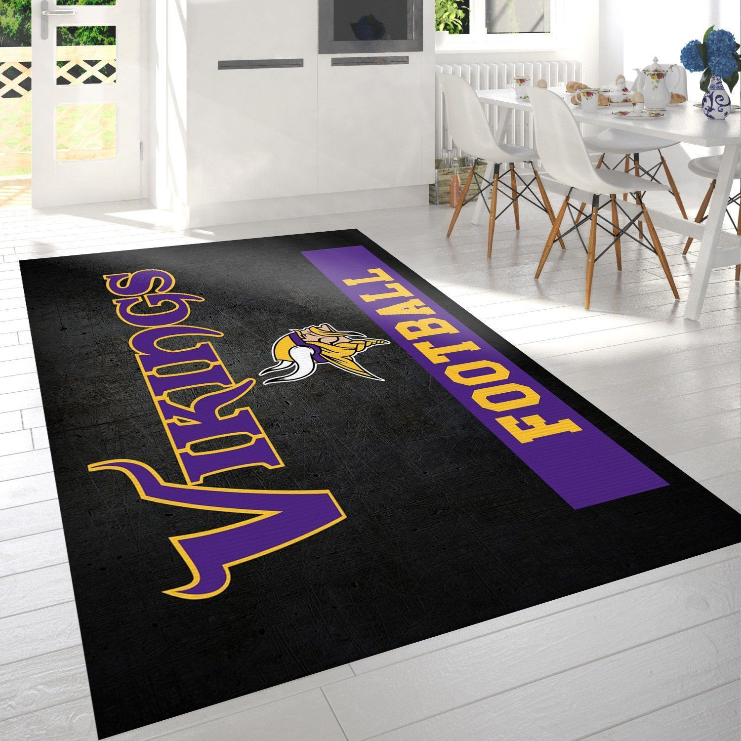 Minnesota Vikings Football Nfl Area Rug Living Room Rug Home Decor Floor Decor - Indoor Outdoor Rugs