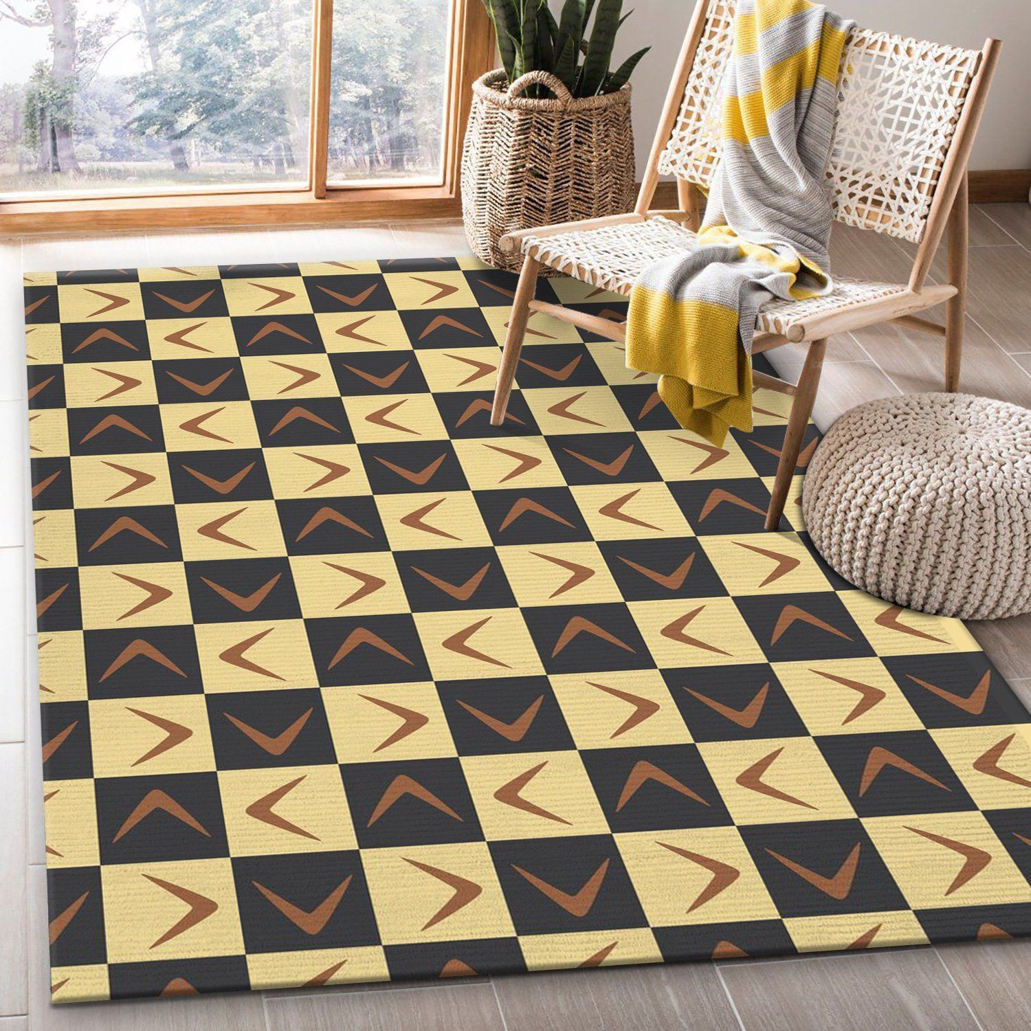 Midcentury Pattern 42 Area Rug Carpet, Kitchen Rug, Home Decor Floor Decor - Indoor Outdoor Rugs