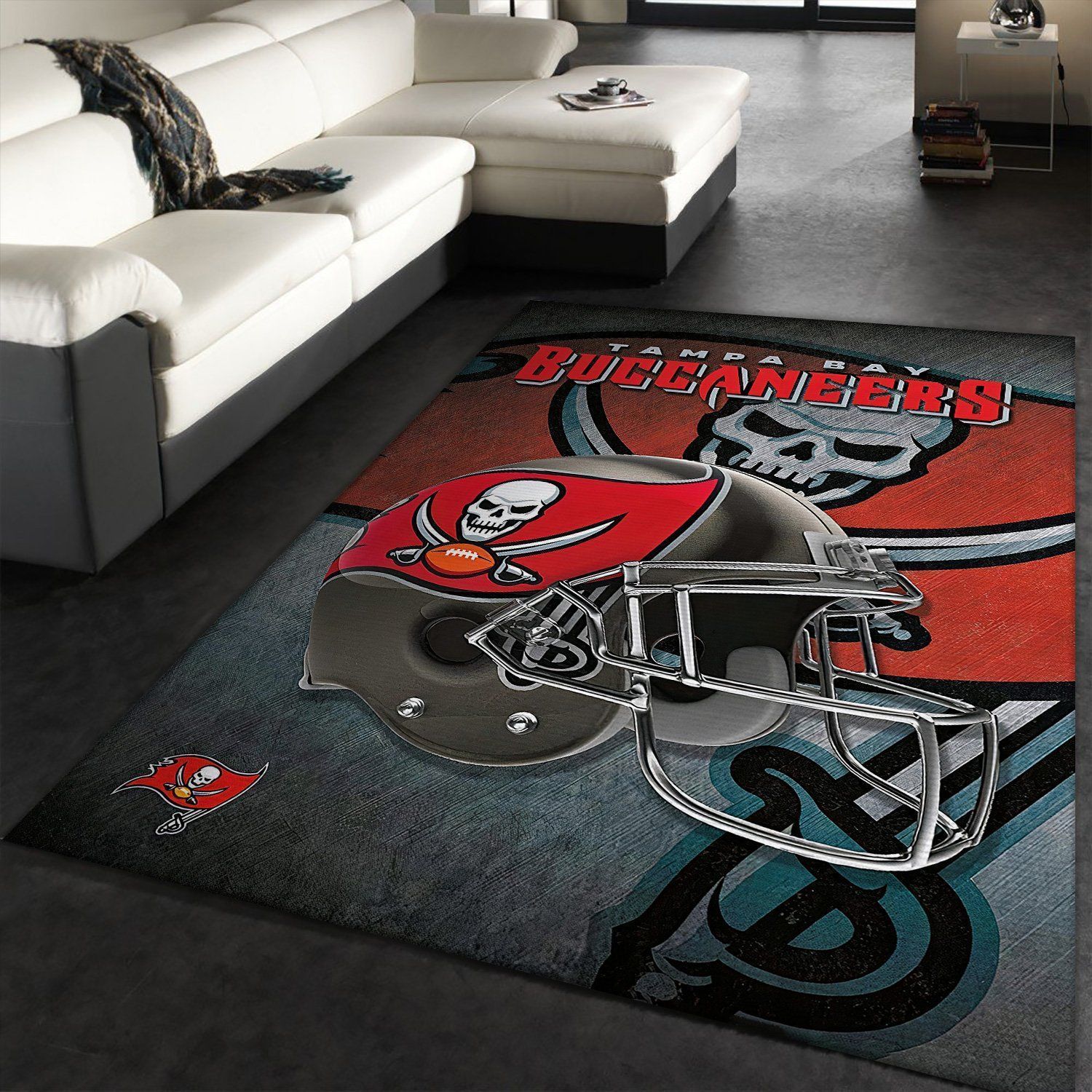 Tampa Bay Buccaneers NFL Team Logo Helmet Style Nice Gift Home Decor Rectangle Area Rug RER U4C7 - Indoor Outdoor Rugs