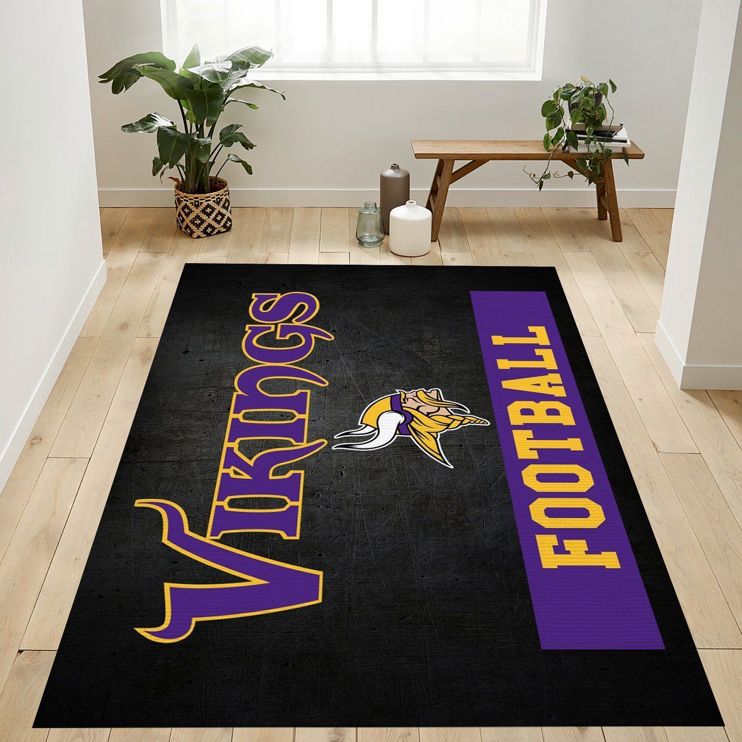 Minnesota Vikings Football Nfl Area Rug Living Room Rug Home Decor Floor Decor - Indoor Outdoor Rugs