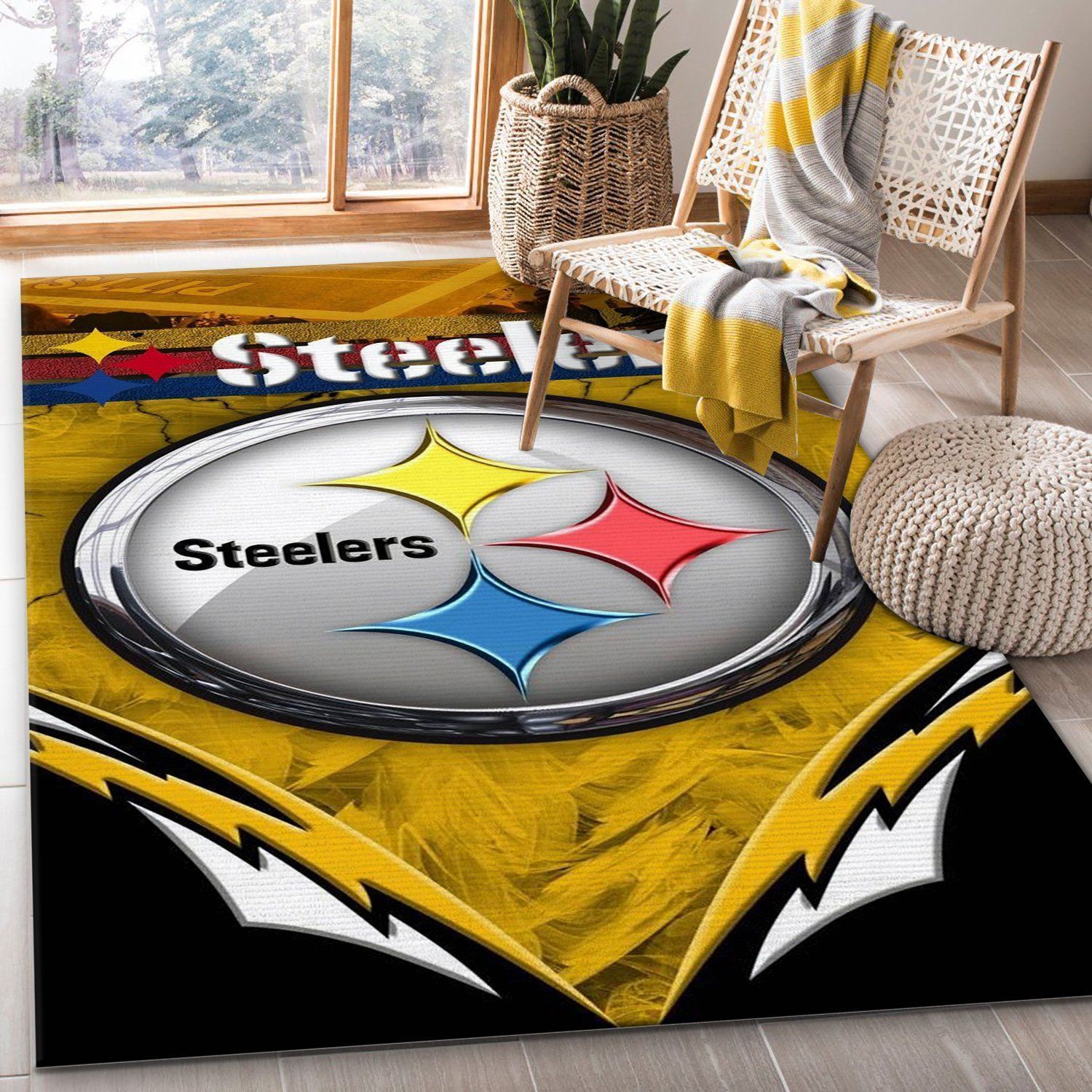 Pittsburgh Steelers 18 Nfl Area Rug Living Room Rug Home US Decor - Indoor Outdoor Rugs