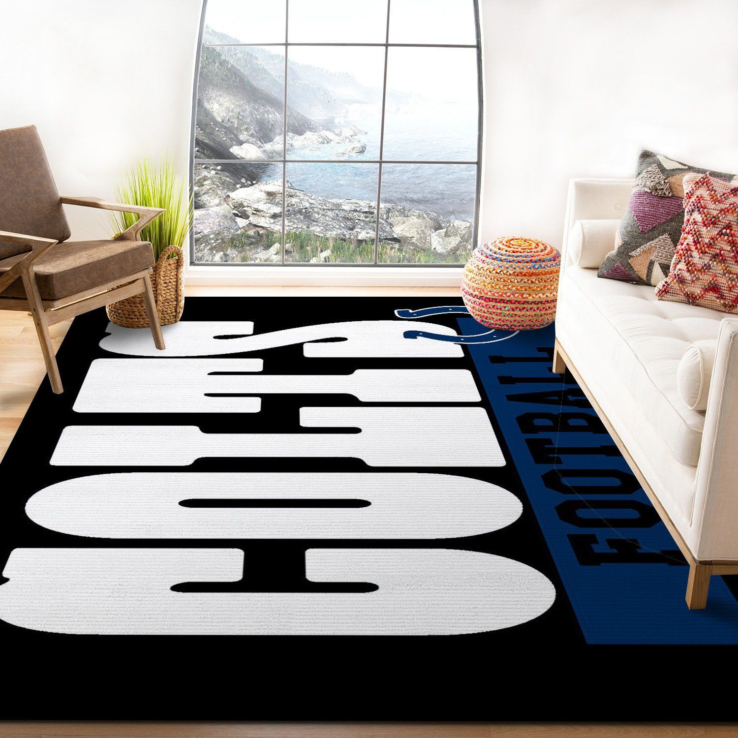 Indianapolis Colts Nfl Logo Area Rug For Gift Living Room Rug Home Decor Floor Decor - Indoor Outdoor Rugs