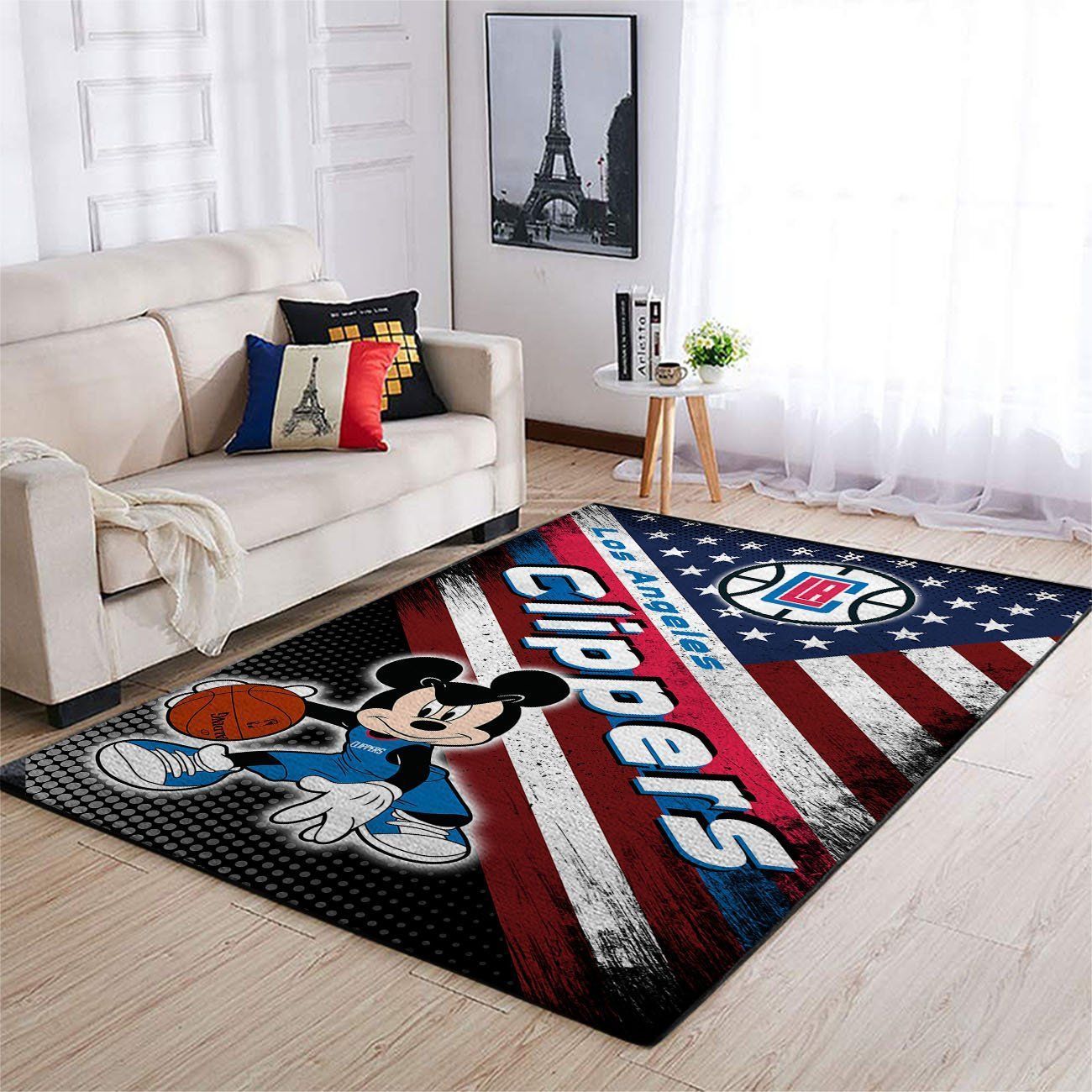 La Clippers Nba Team Logo Mickey Us Style Nice Gift Home Decor Rectangle Area Rug - Indoor Outdoor Rugs