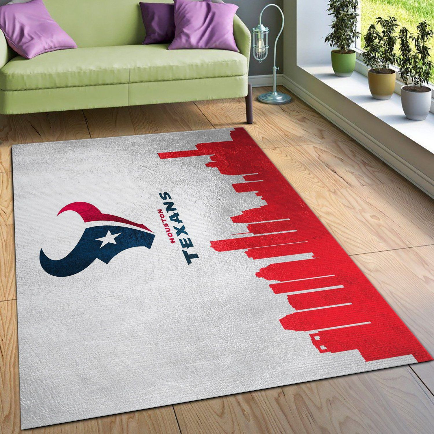 Houston Texans Skyline NFL Area Rug, Kitchen Rug, Home US Decor - Indoor Outdoor Rugs