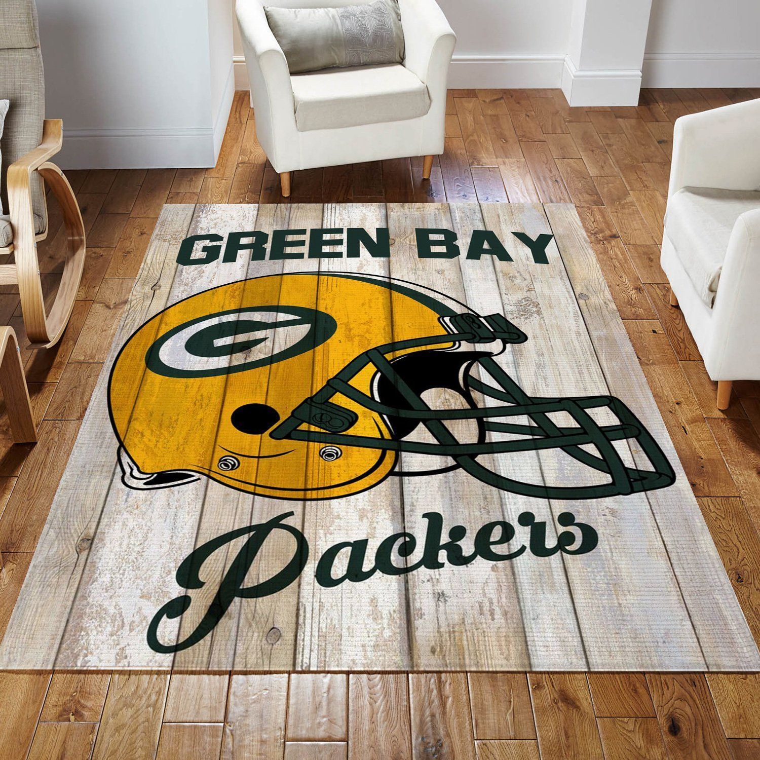 Green Bay Packers Football Nfl Area Rug Living Room Rug Home US Decor - Indoor Outdoor Rugs