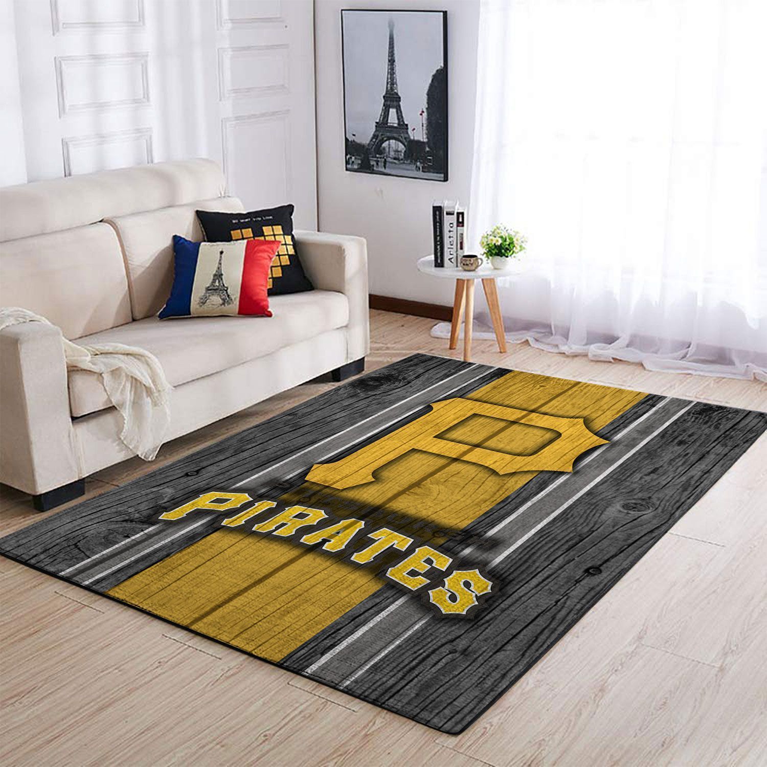 Pittsburgh Pirates Mlb Team Logo Wooden Style Style Nice Gift Home Decor Rectangle Area Rug - Indoor Outdoor Rugs