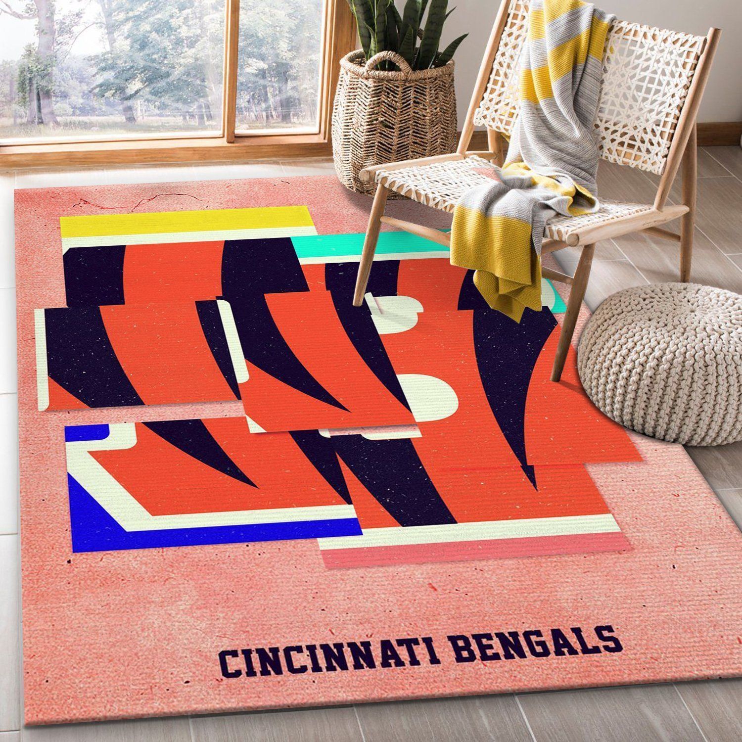 Cincinnati Bengals NFL Area Rug Bedroom Rug US Gift Decor - Indoor Outdoor Rugs