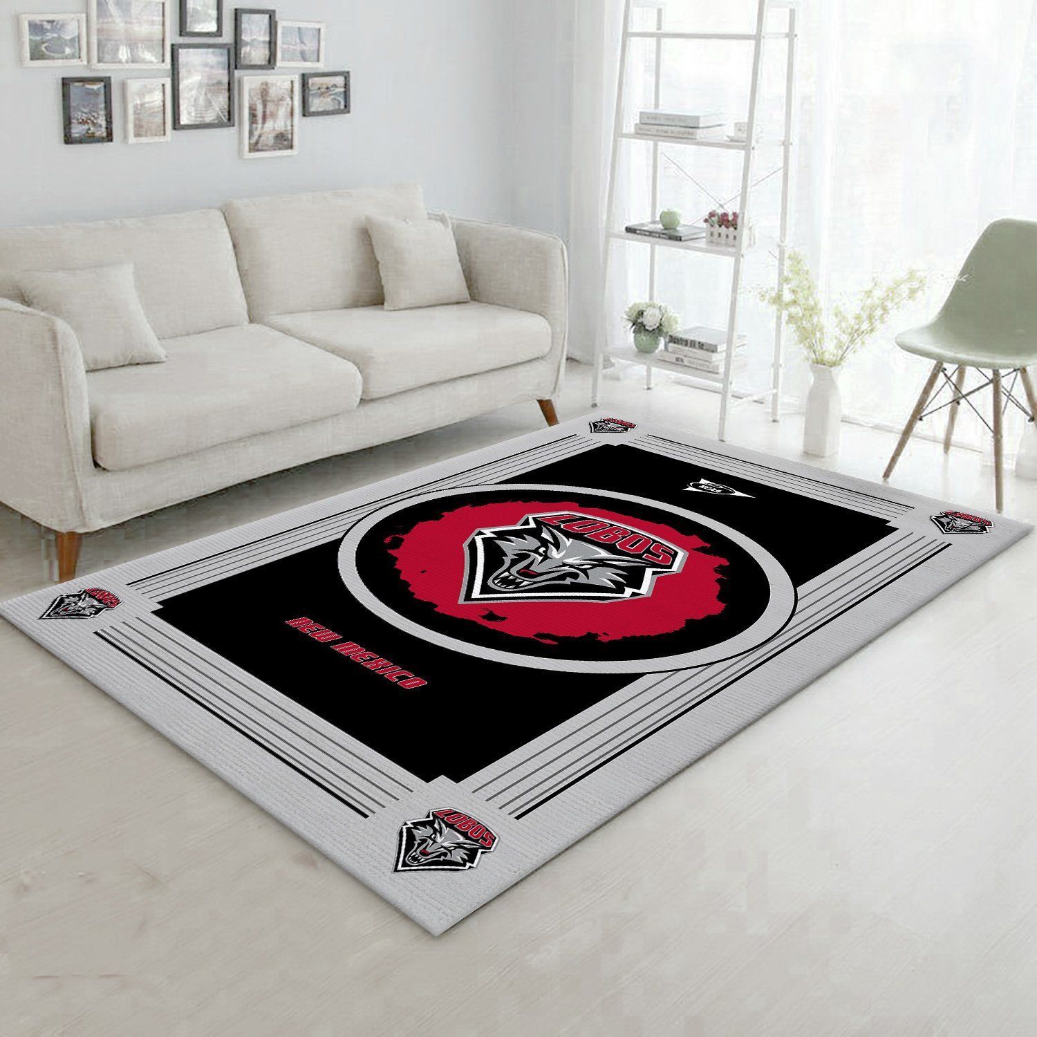 New Mexico Lobos NCAA Team Logo Nice Gift Home Decor Rectangle Area Rug RER I2N9 - Indoor Outdoor Rugs