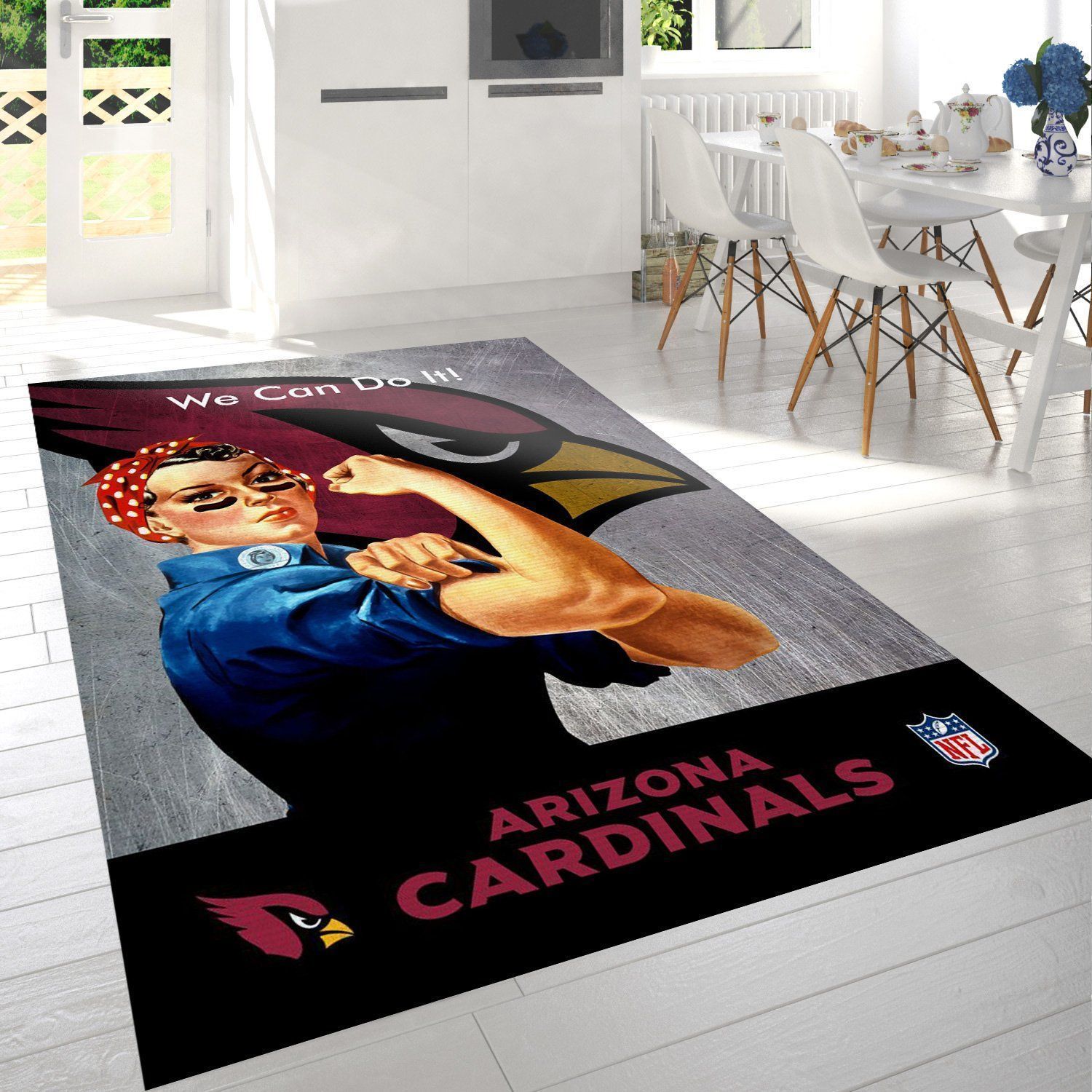 Arizona Cardinals Nfl Logo Area Rug For Gift Bedroom Rug Home US Decor - Indoor Outdoor Rugs