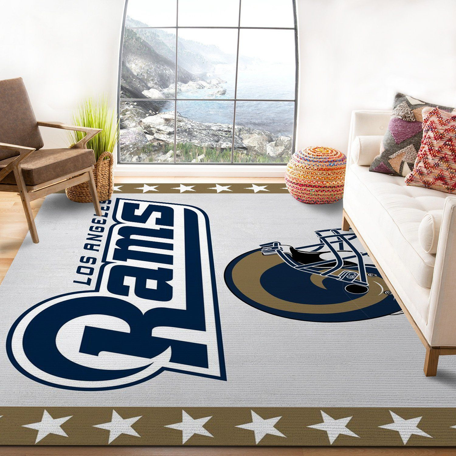 Los Angeles Rams Helmet Nfl Area Rug Living Room Rug Home US Decor - Indoor Outdoor Rugs