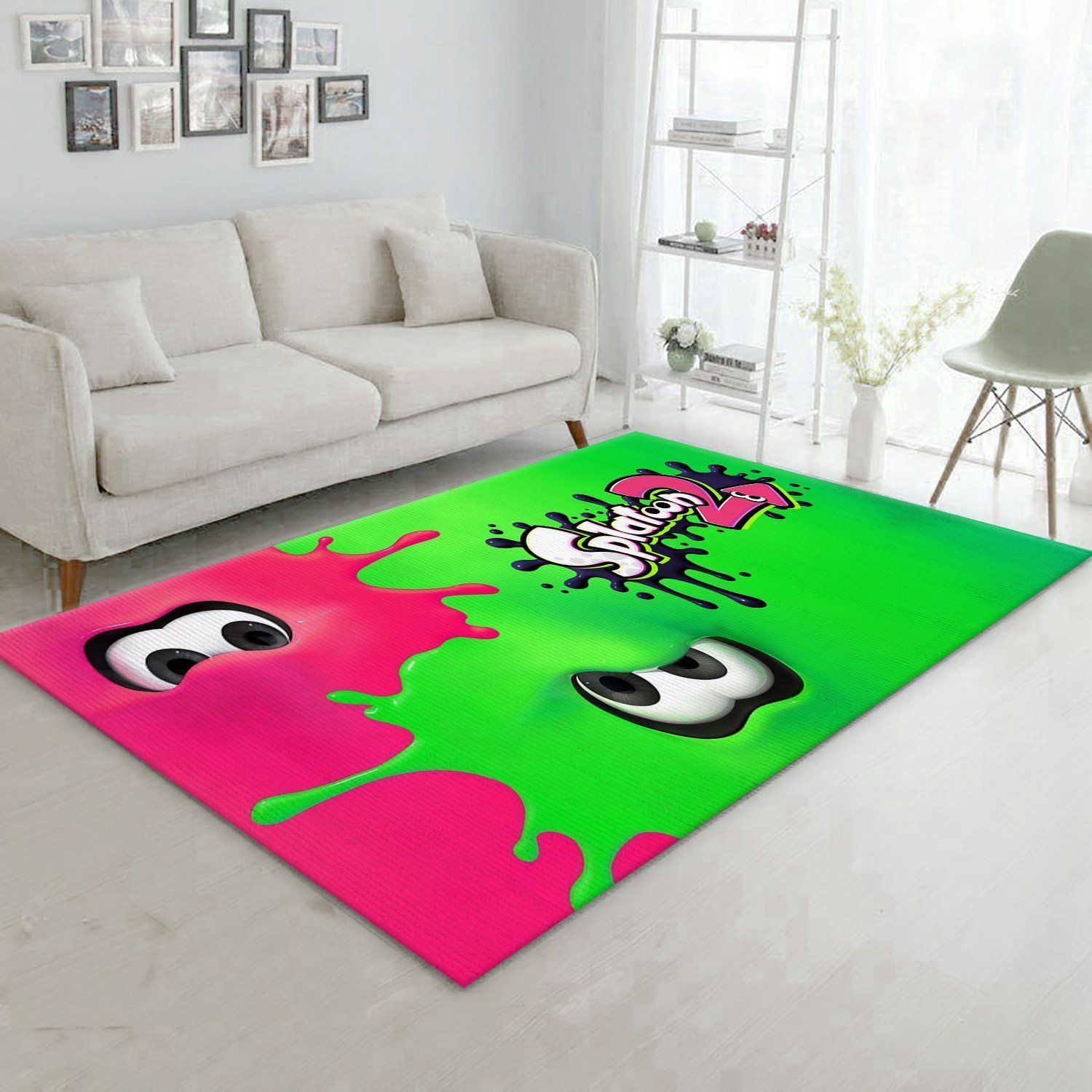 Splatoon 2 Red And Green Ver1 Video Game Area Rug Bedroom Rug Home US Decor - Indoor Outdoor Rugs