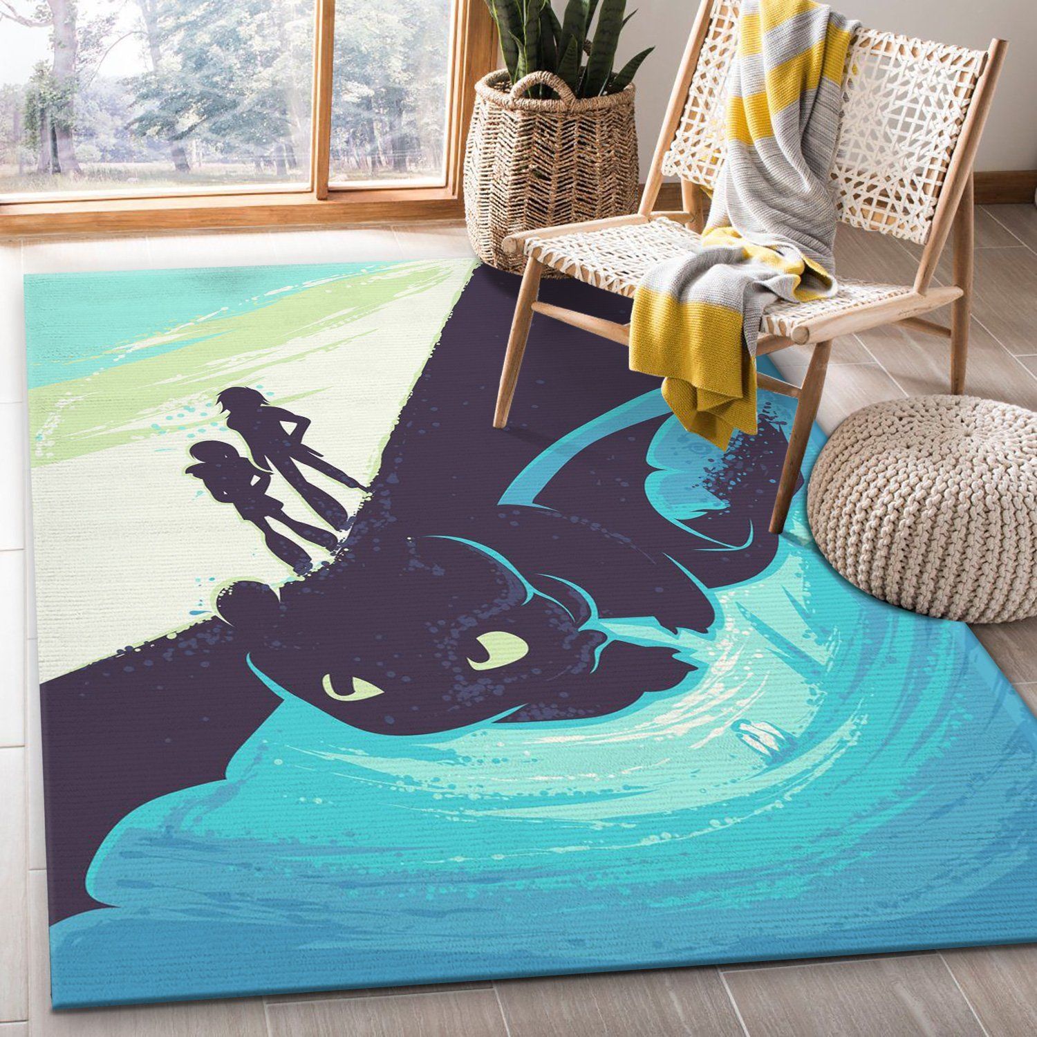 How To Train Your Dragon Movie Area Rug Living Room Rug Home US Decor - Indoor Outdoor Rugs