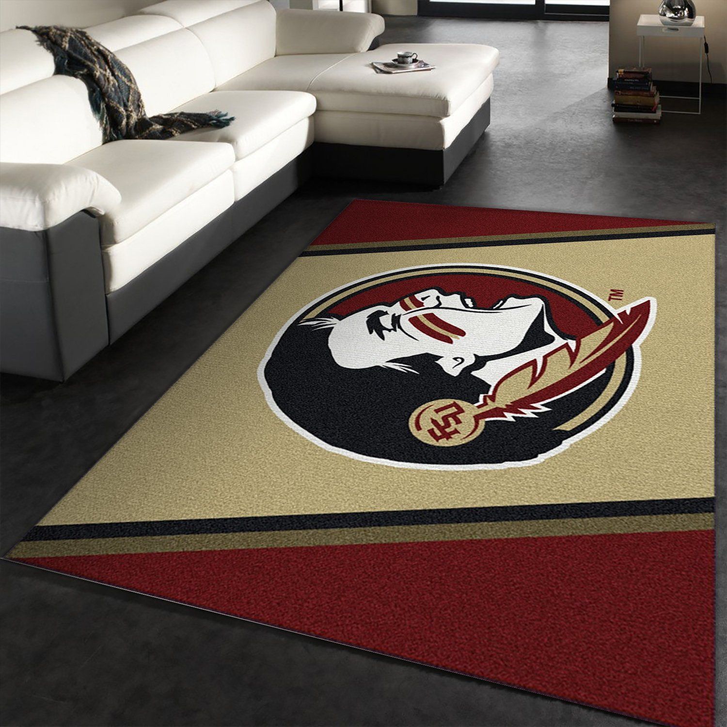 College Spirit Florida State Sport Area Rug Team Logo Family Gift US Decor - Indoor Outdoor Rugs