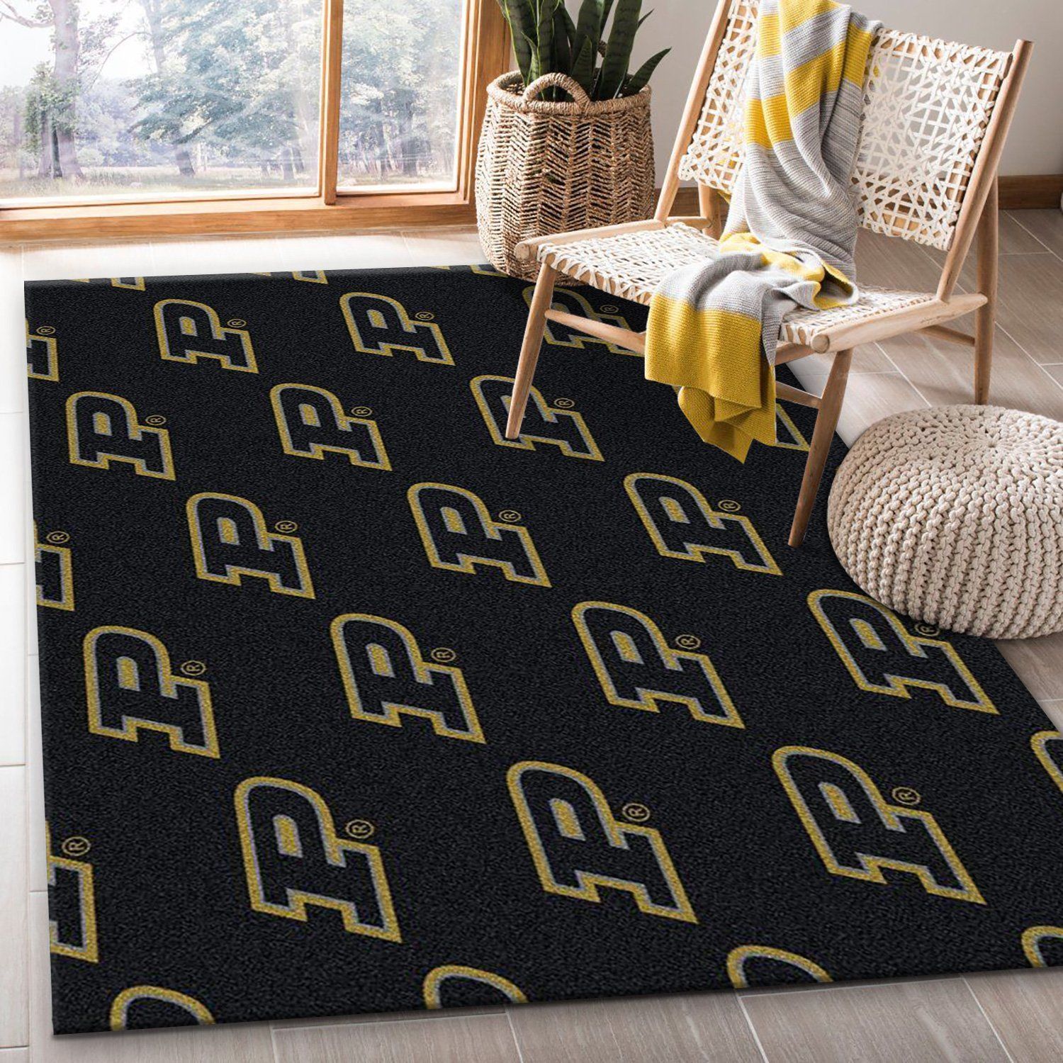 Purdue University Repeating Logo Rug NCAA Area Rug, Kitchen Rug, Home US Decor - Indoor Outdoor Rugs