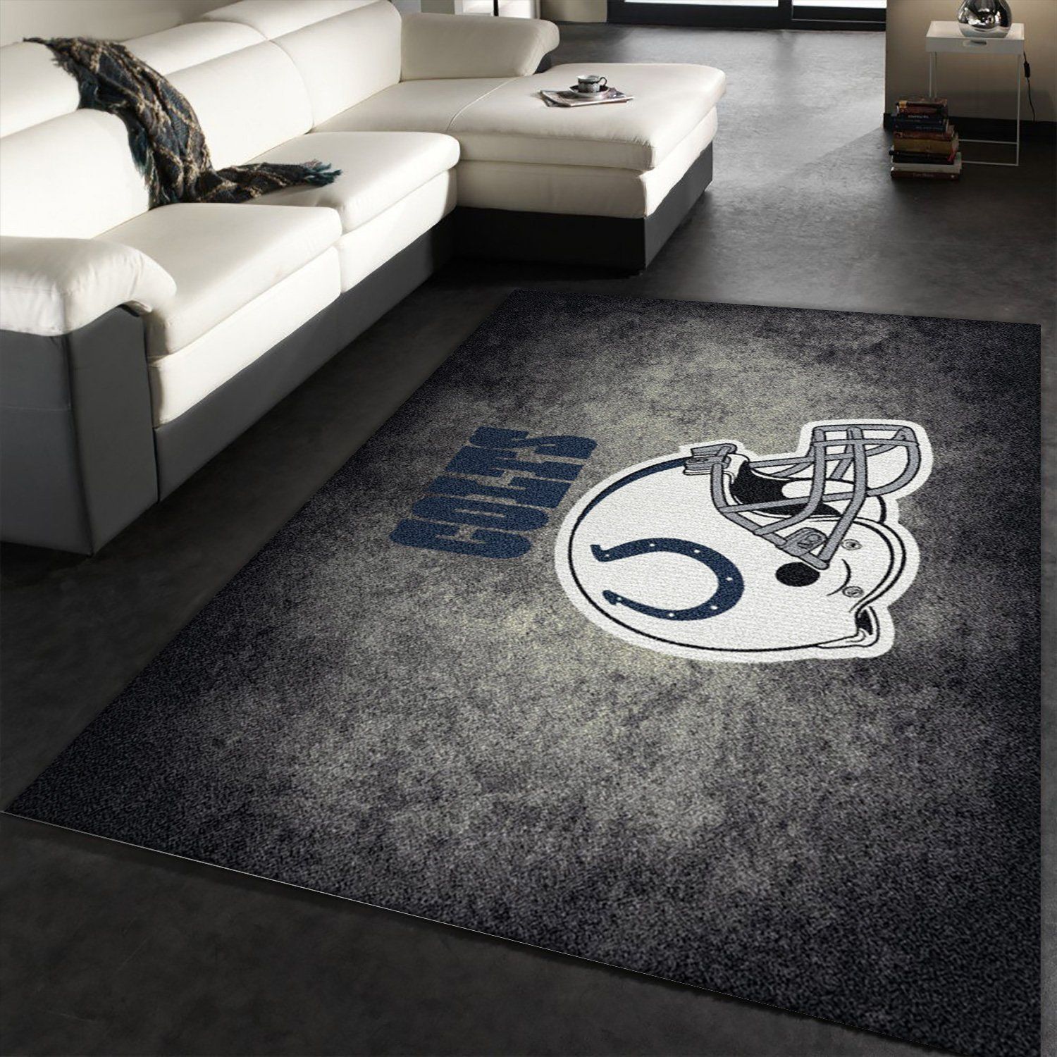 Milliken Nfl Distressed Helmet Indianapolis Colts Area Rug Area Rug, Kitchen Rug, Home Decor Floor Decor - Indoor Outdoor Rugs