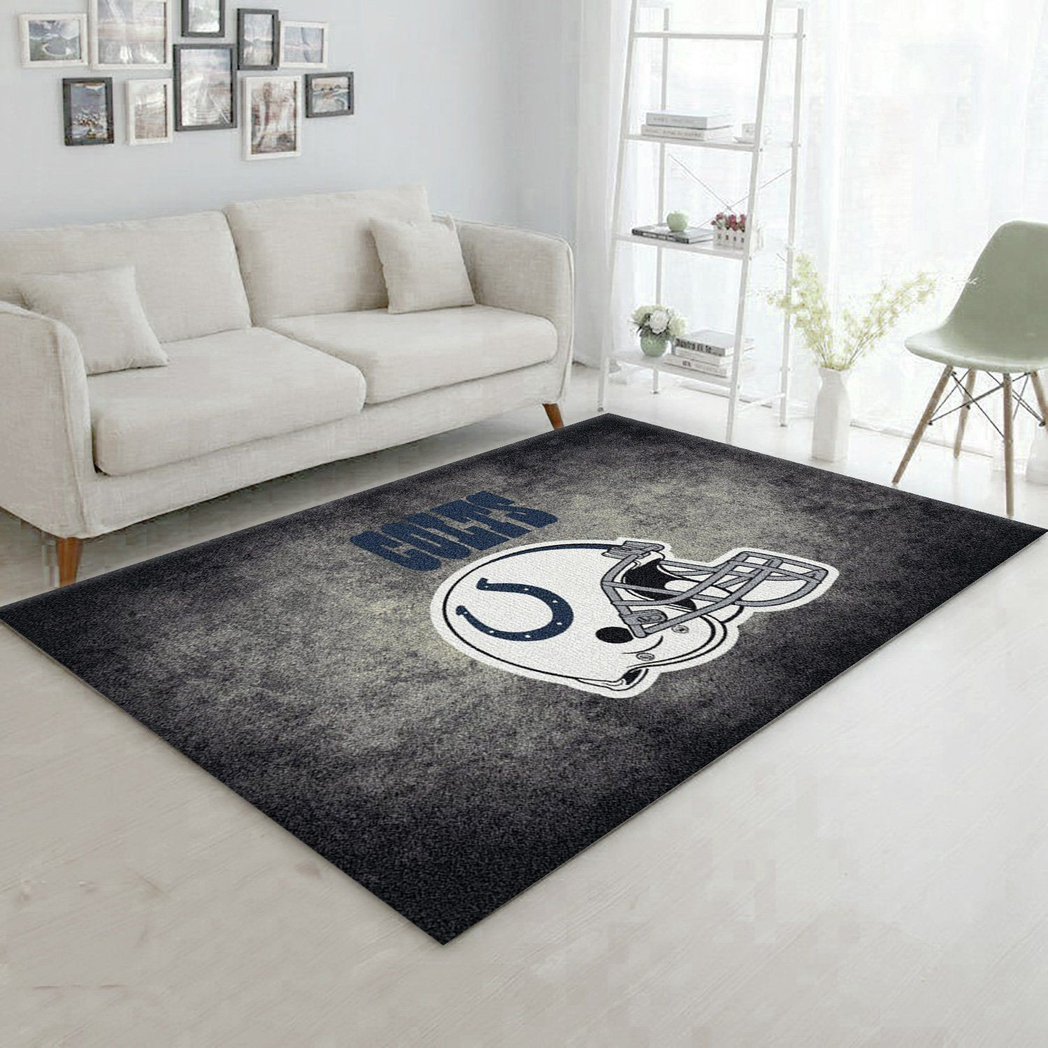 Milliken Nfl Distressed Helmet Indianapolis Colts Area Rug Area Rug, Kitchen Rug, Home Decor Floor Decor - Indoor Outdoor Rugs