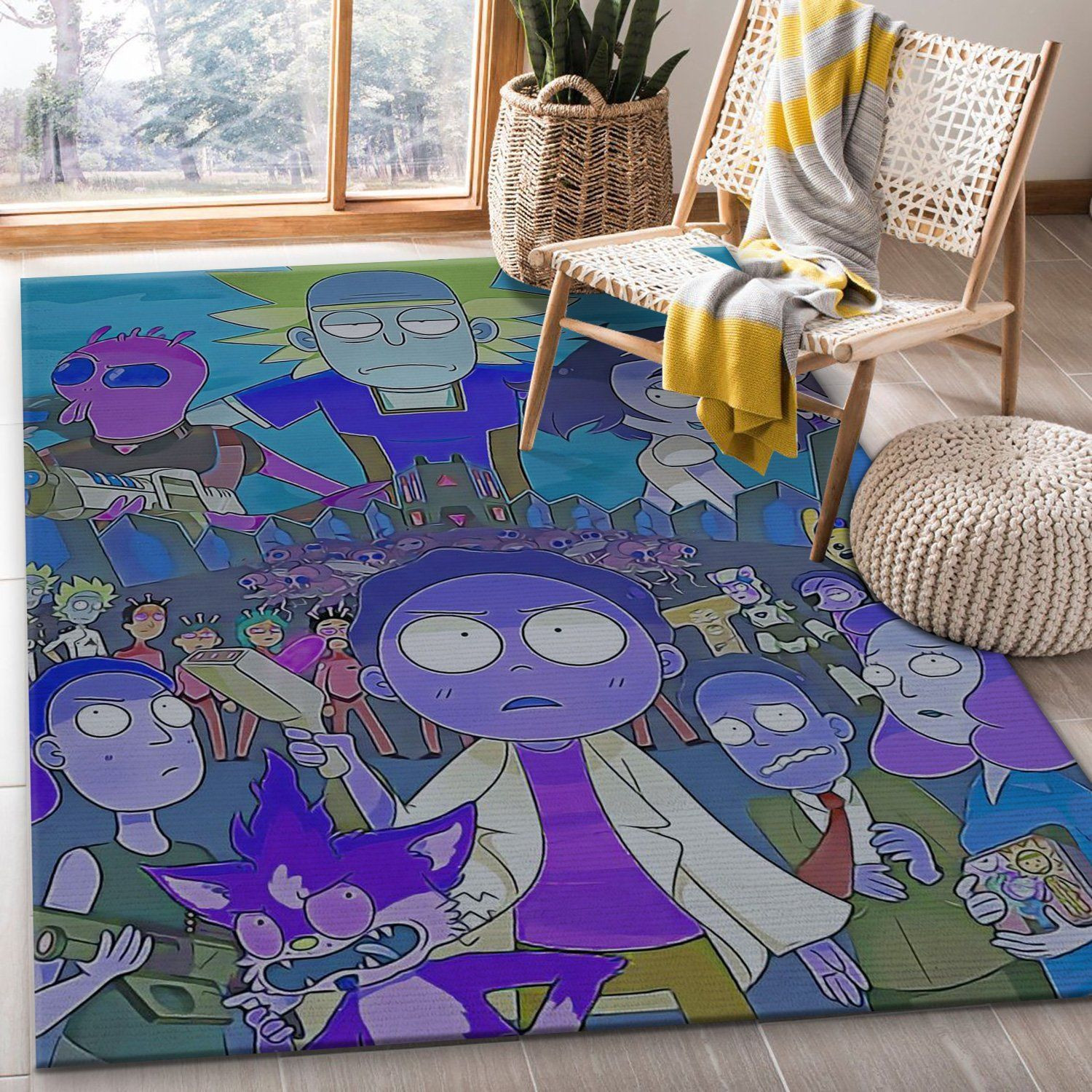 Rick And Morty Christmas Gift Rug Living Room Rug Home Decor Floor Decor - Indoor Outdoor Rugs