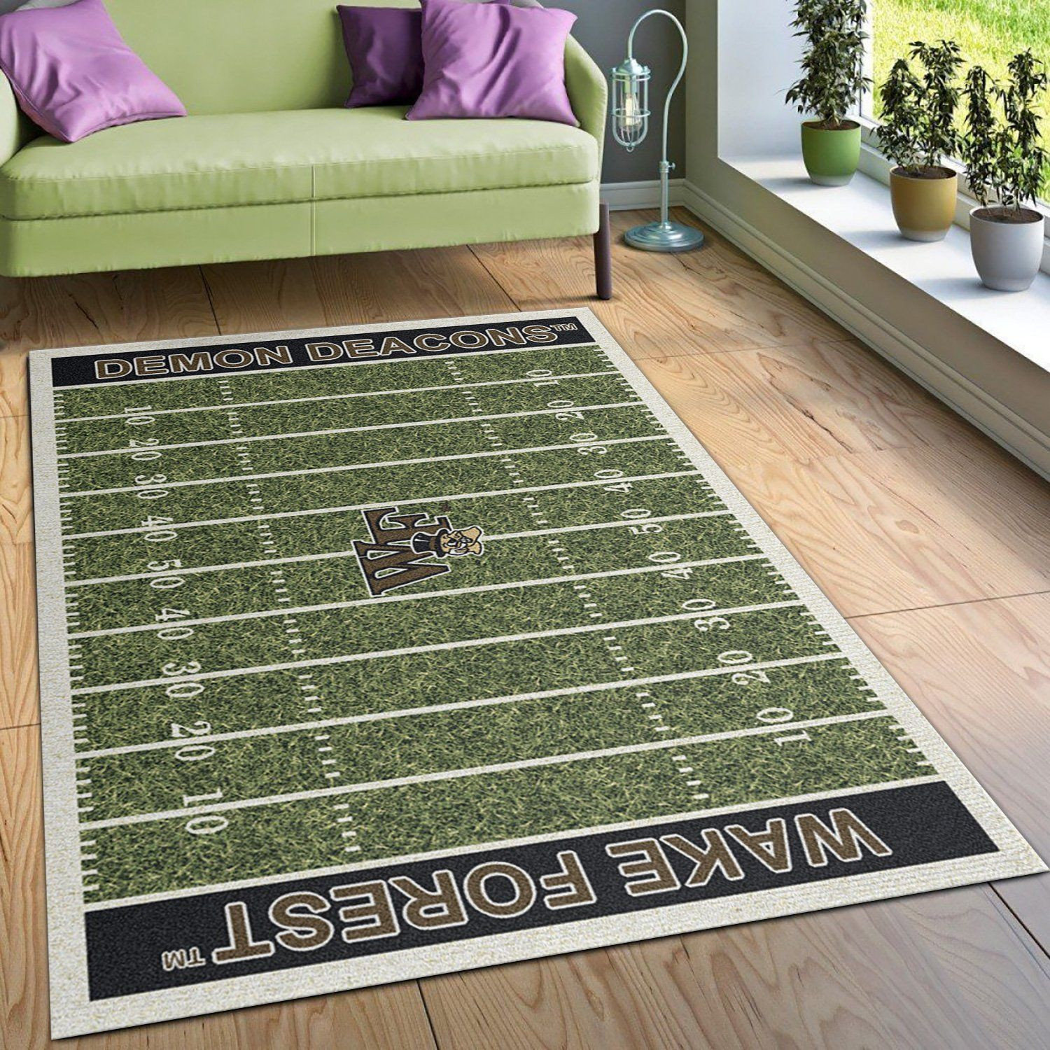 College Wake Forest NFL Team Logo Area Rug, Kitchen Rug, Home US Decor - Indoor Outdoor Rugs