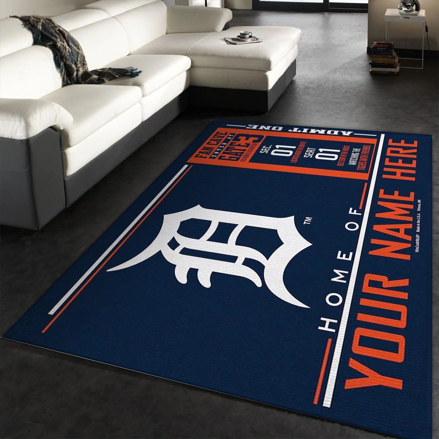 Customizable Detroit Tigers Wincraft Personalized Area Rug, Kitchen Rug, Home Decor Floor Decor - Indoor Outdoor Rugs