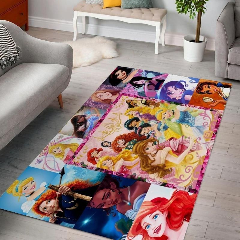 Disneys Princesses Ver 2 Living Room Area Rug Carpet, Bedroom Rug, Home Decor - Indoor Outdoor Rugs