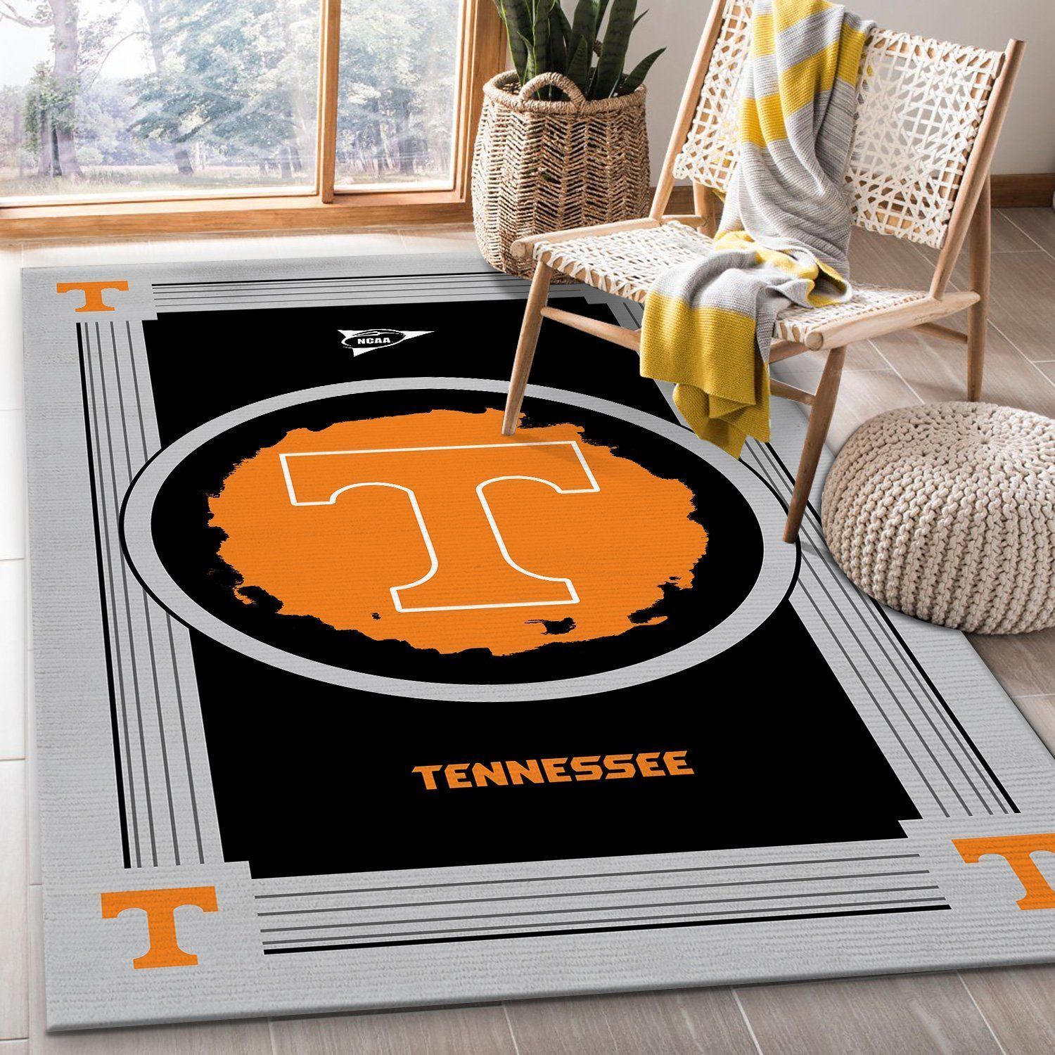 Tennessee Volunteers NCAA Team Logo Rug Room Carpet Custom Area Floor Home Decor - Indoor Outdoor Rugs