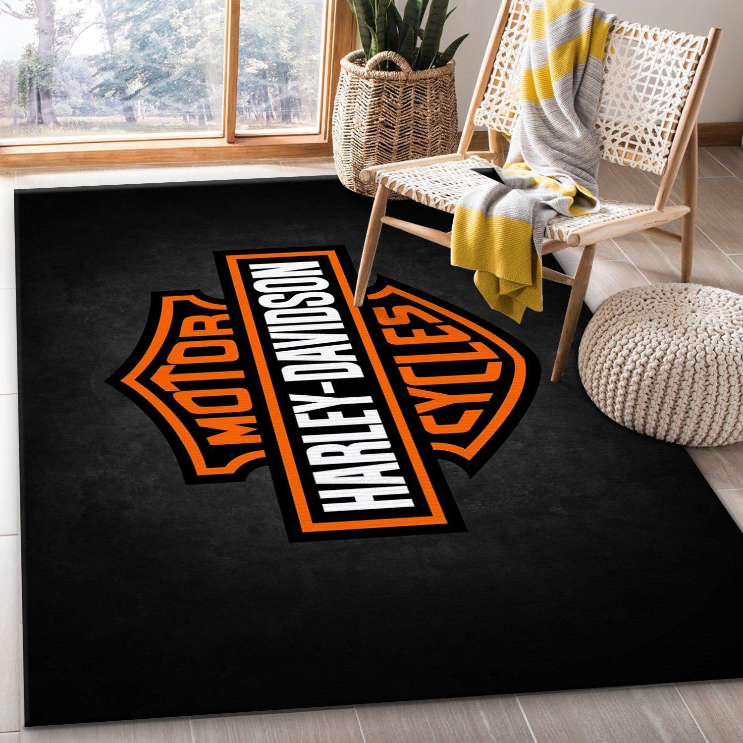 Harley Davidson Ver18 Area Rug Bedroom Rug Family Gift US Decor - Indoor Outdoor Rugs