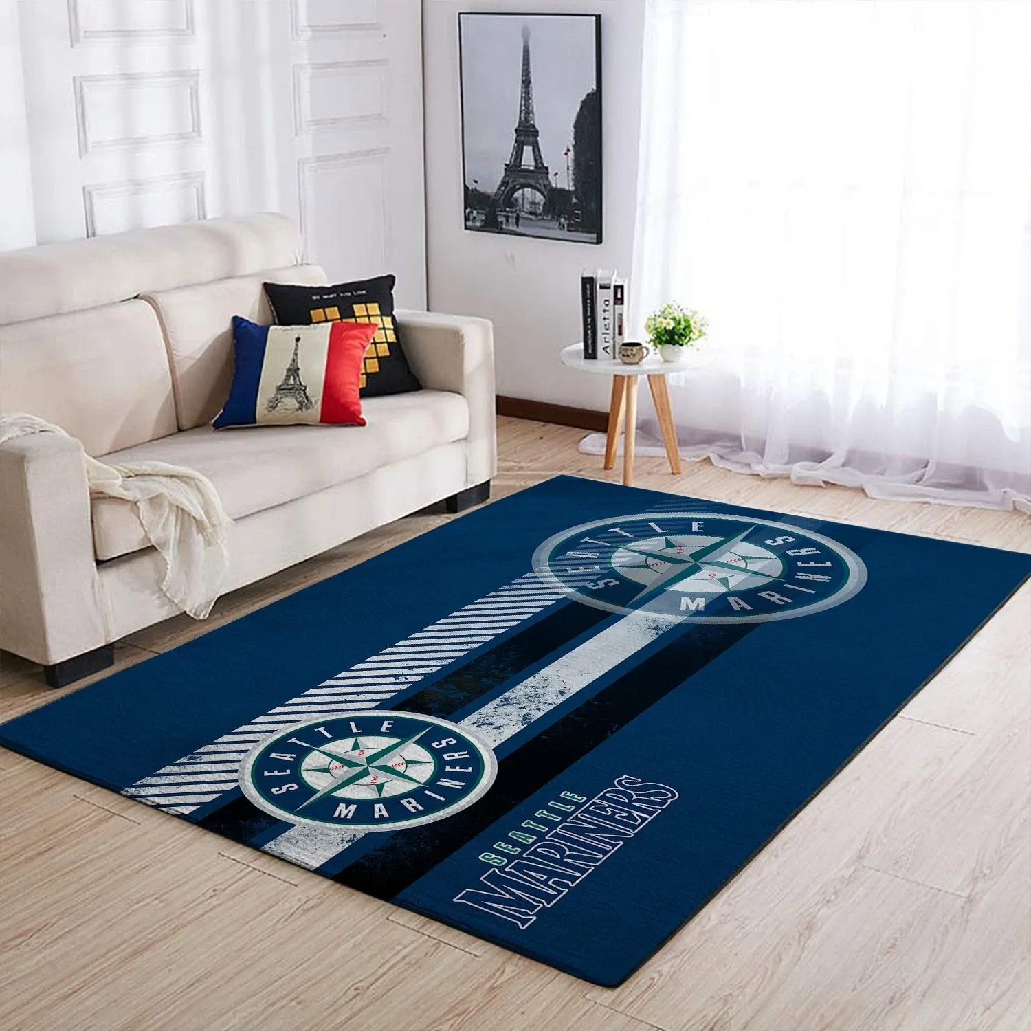 Seattle Mariners Mlb Team Logo Nice Gift Home Decor Rectangle Area Rug - Indoor Outdoor Rugs