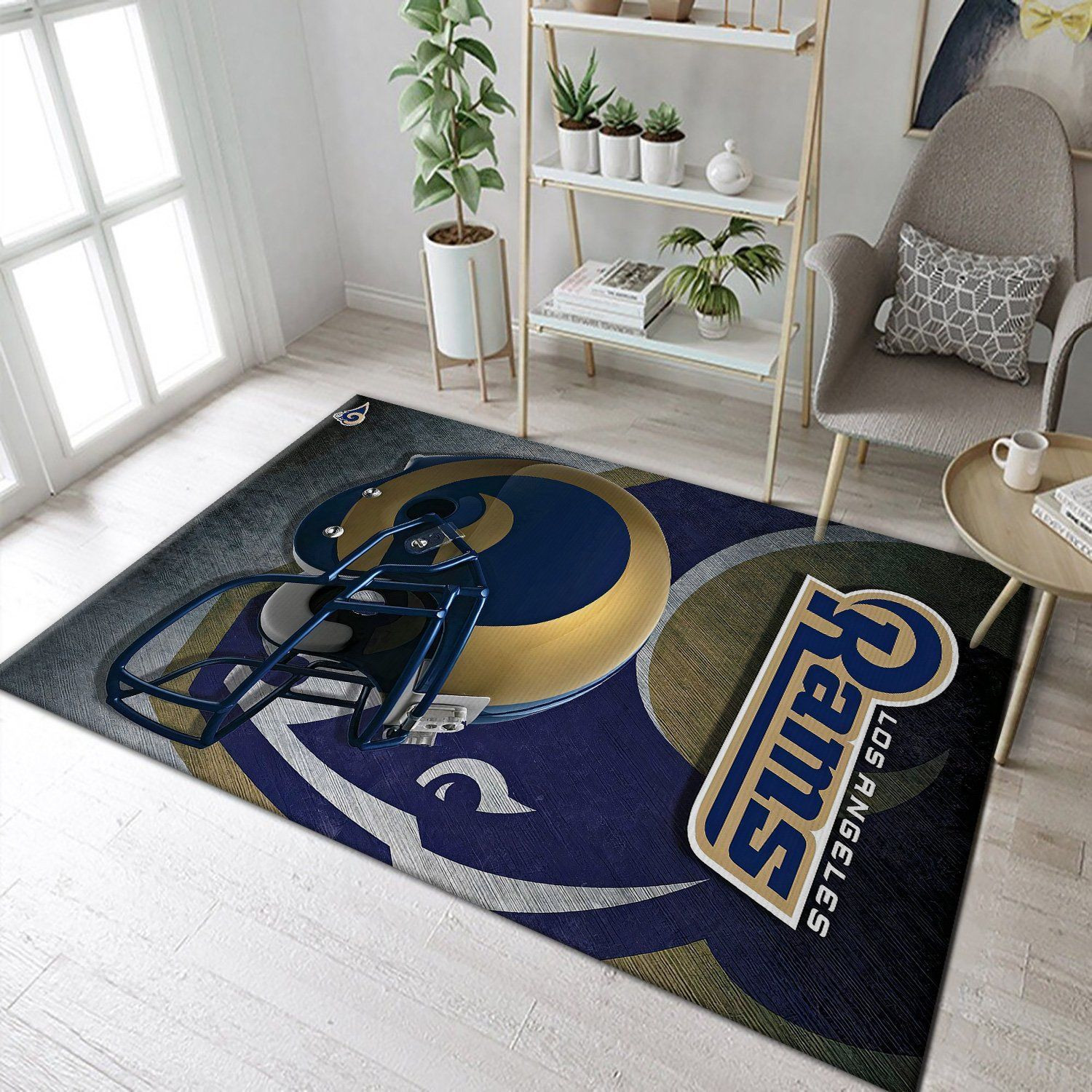 Los Angeles Rams Distressed Area Rug BB221037 Football Floor Decor The US Decor - Indoor Outdoor Rugs