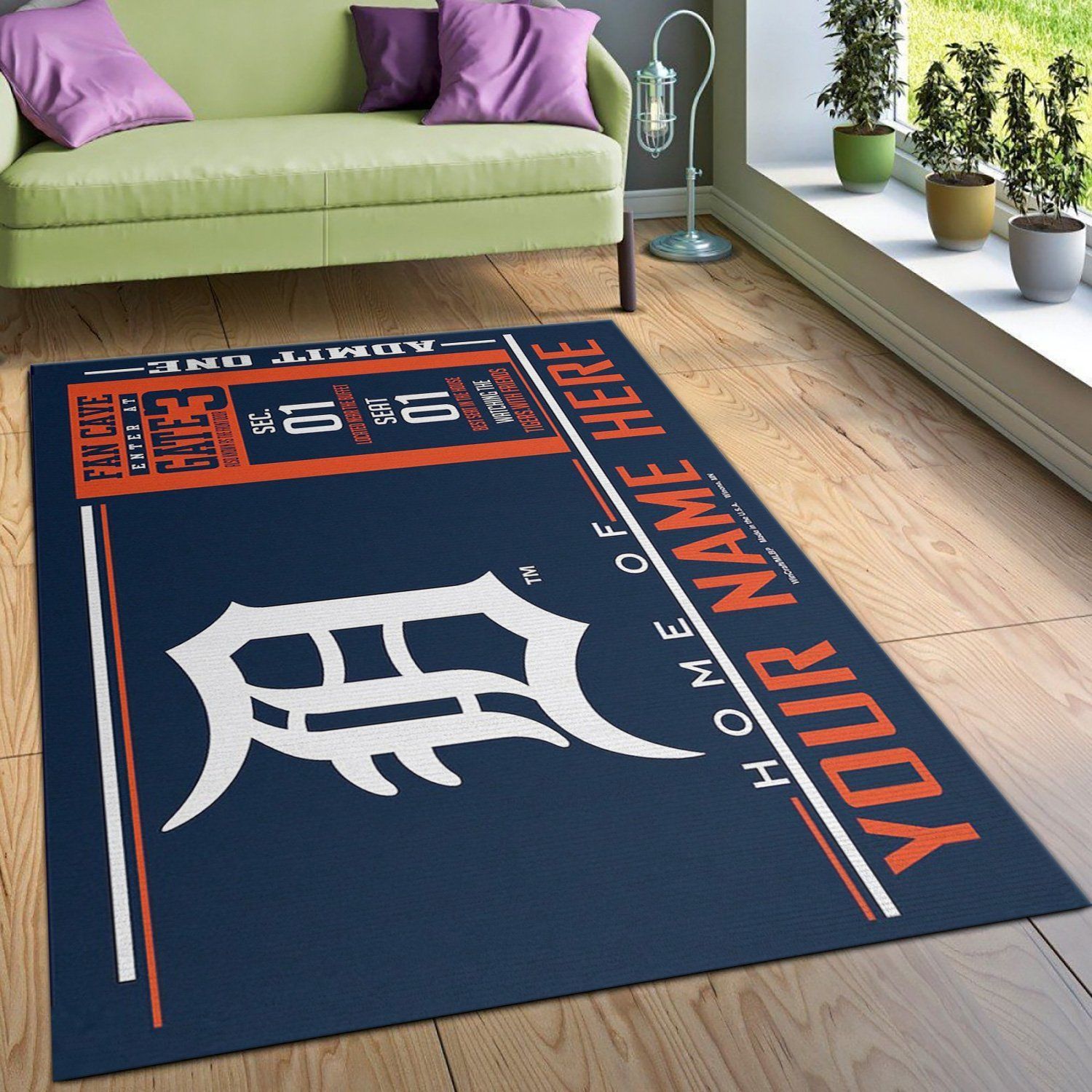 Customizable Detroit Tigers Wincraft Personalized Area Rug, Kitchen Rug, Home Decor Floor Decor - Indoor Outdoor Rugs