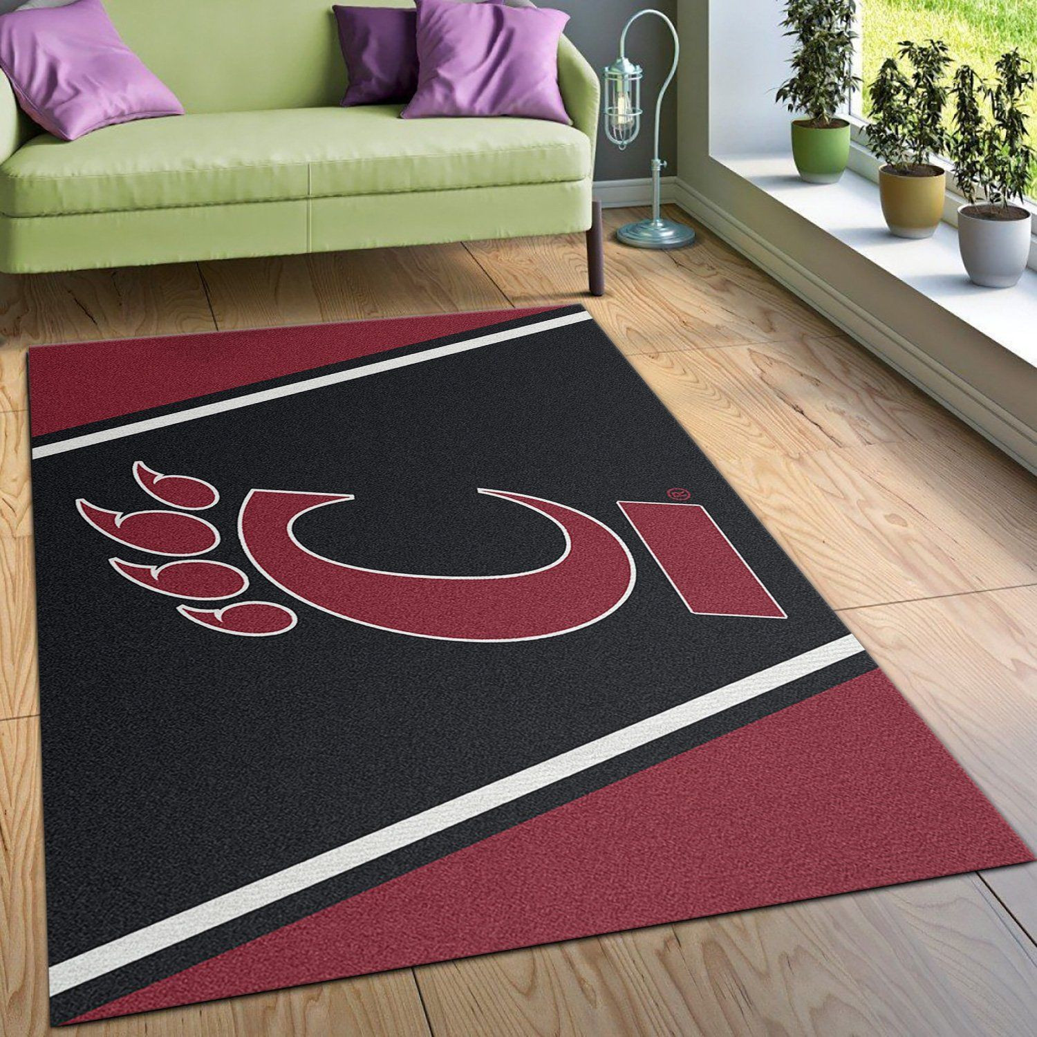 College Spirit Cincinnati Sport Area Rug For Christmas Team Logo Home Decor Floor Decor - Indoor Outdoor Rugs