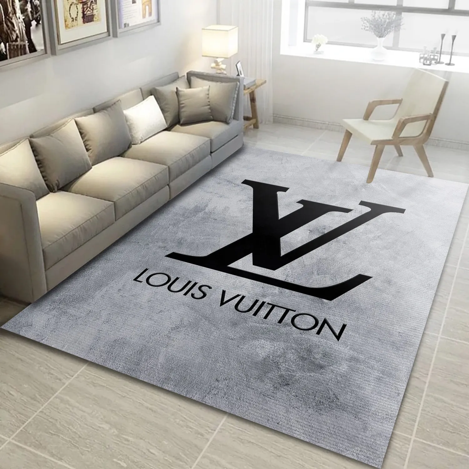 Louis Vuitton Fashion Brand Rectangle Rug, Bedroom Rug - US Decor - Indoor Outdoor Rugs