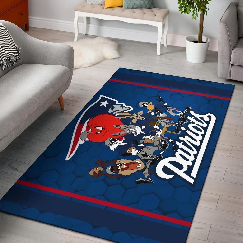 Looney Tunes Patriots Team Rug Area Football Carpet Fan Gift - Indoor Outdoor Rugs