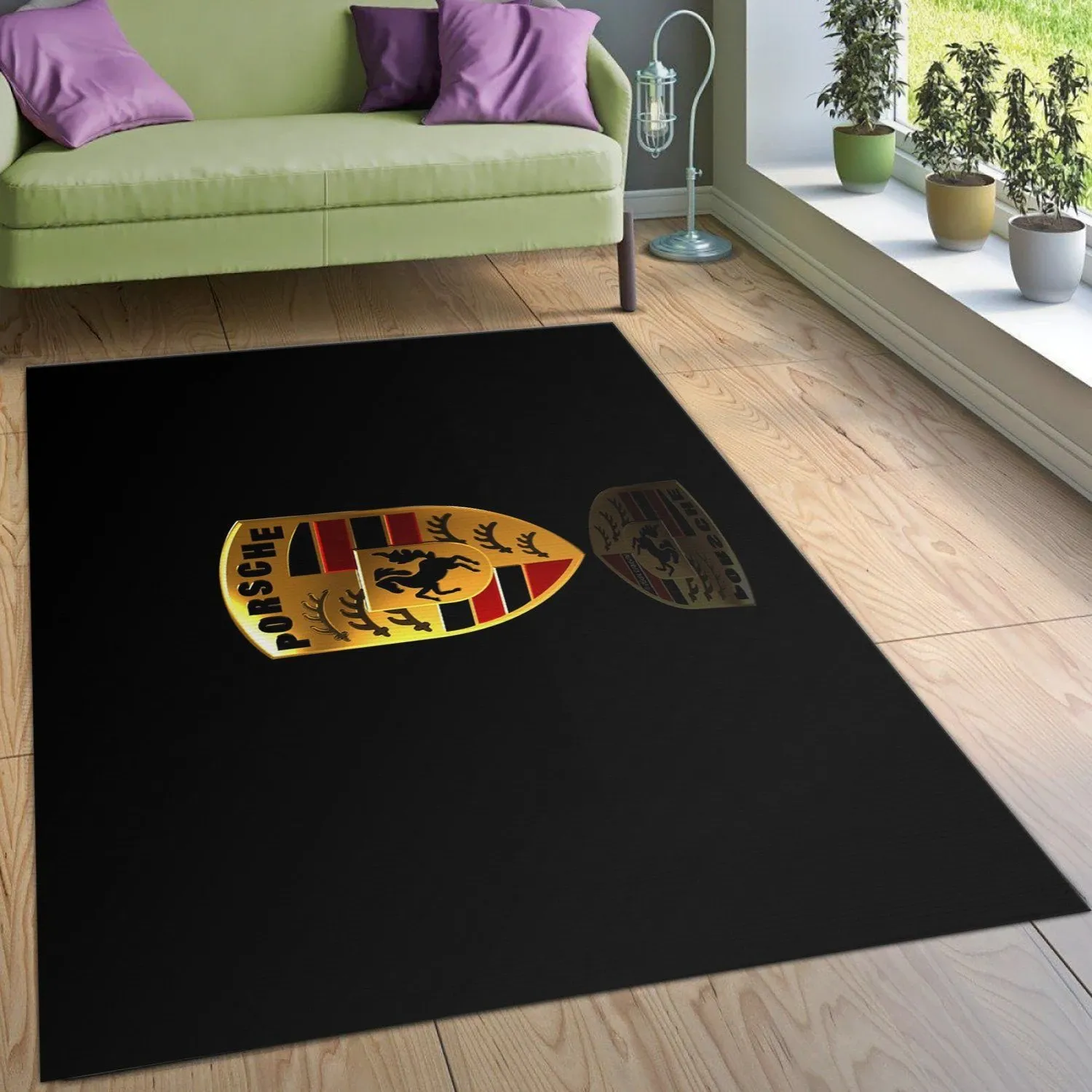 Porsche Logo Area Rug Living Room Rug Home Decor Floor Decor - Indoor Outdoor Rugs