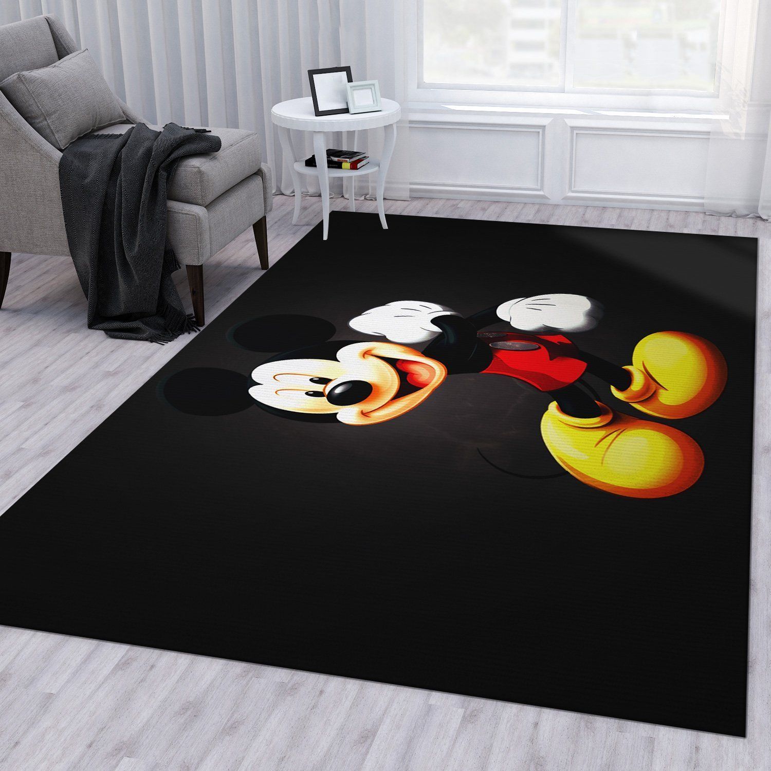 Illustration Mickey Mouse Children Yellow Cartoon Toy Area Rug For Christmas Living Room Rug Home Decor Floor Decor - Indoor Outdoor Rugs