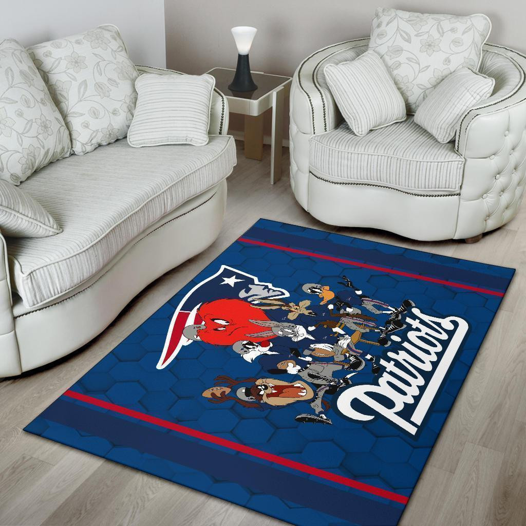 Looney Tunes Patriots Team Rug Area Football Carpet Fan Gift - Indoor Outdoor Rugs