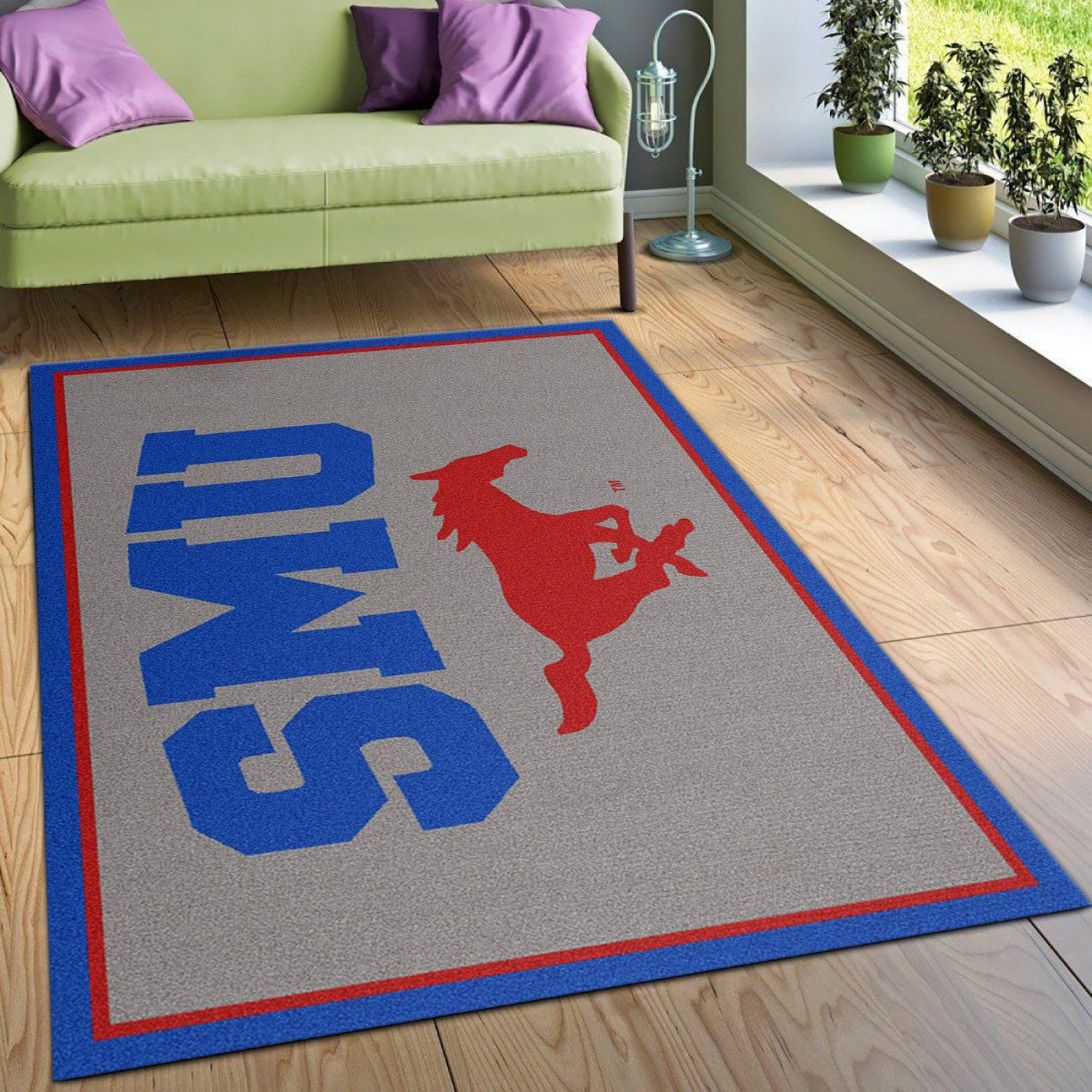 College Spirit Southern Methodist Sport Area Rug Team Logo Christmas Gift US Decor - Indoor Outdoor Rugs