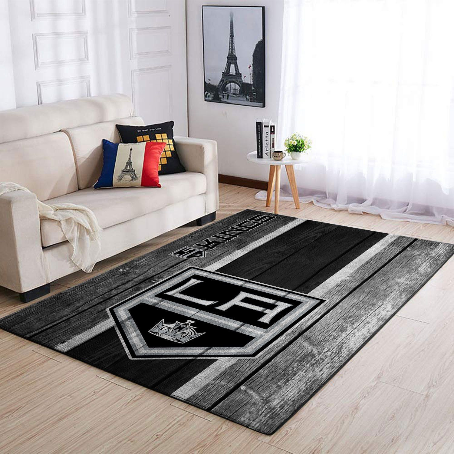 Los Angeles Kings Nhl Team Logo Wooden Style Nice Gift Home Decor Rectangle Area Rug - Indoor Outdoor Rugs