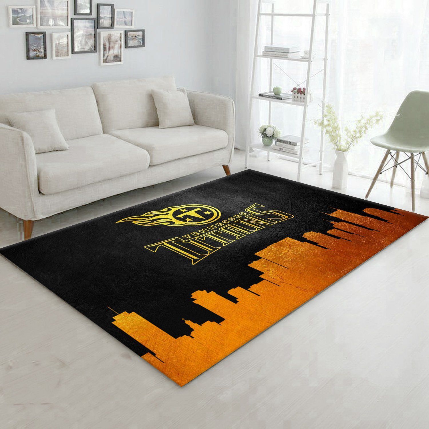 Tennessee Titans Skyline NFL Area Rug For Christmas, Living Room Rug, US Gift Decor - Indoor Outdoor Rugs