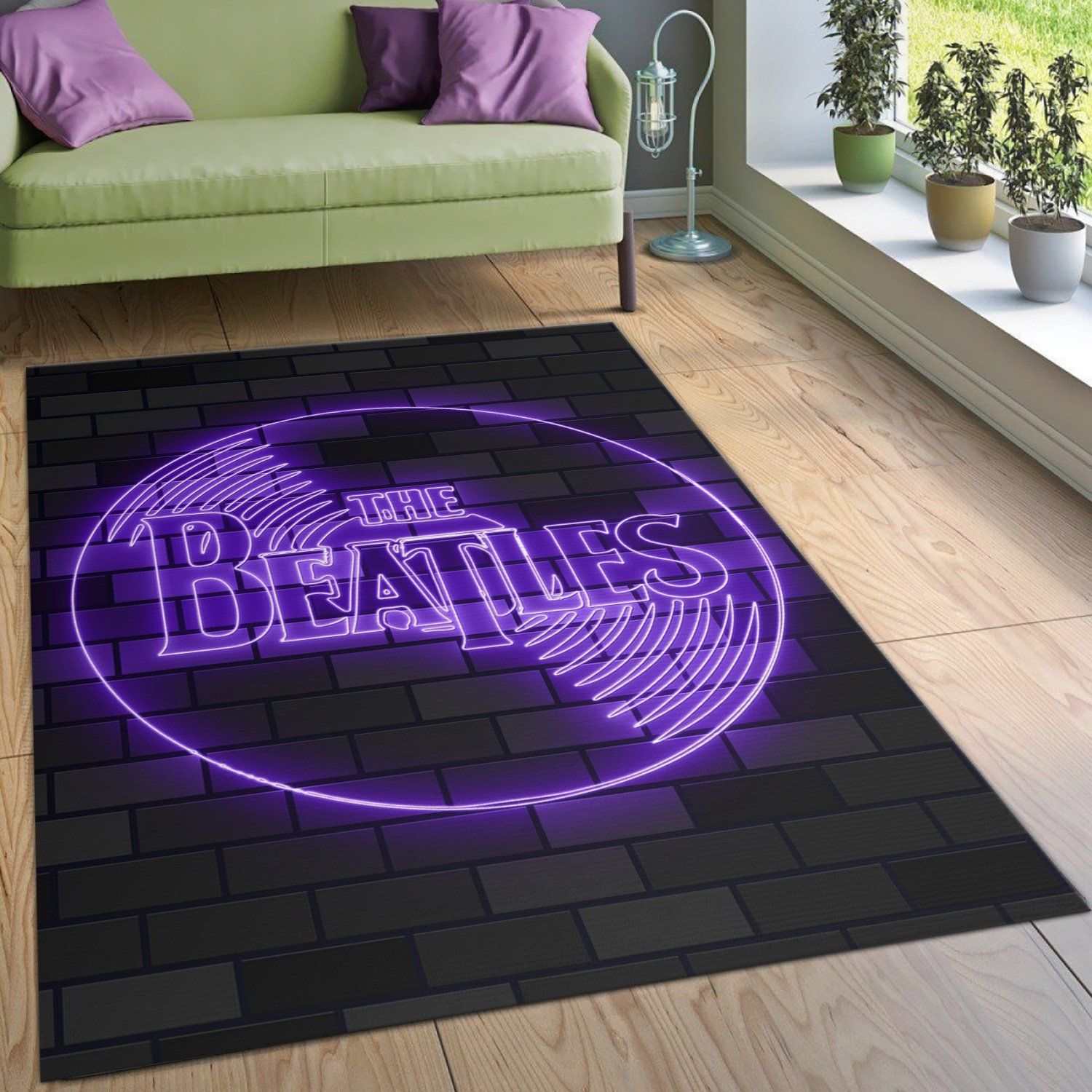 The Beatles Neon Sign Rug Living Room Rug Home Decor Floor Decor - Indoor Outdoor Rugs