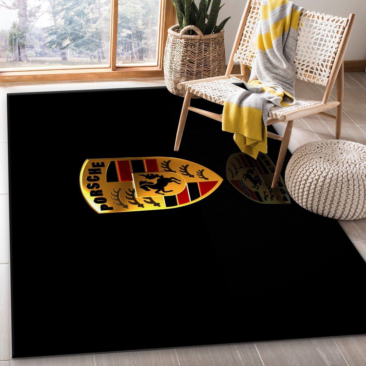 Porsche Logo Area Rug Living Room Rug Home Decor Floor Decor - Indoor Outdoor Rugs