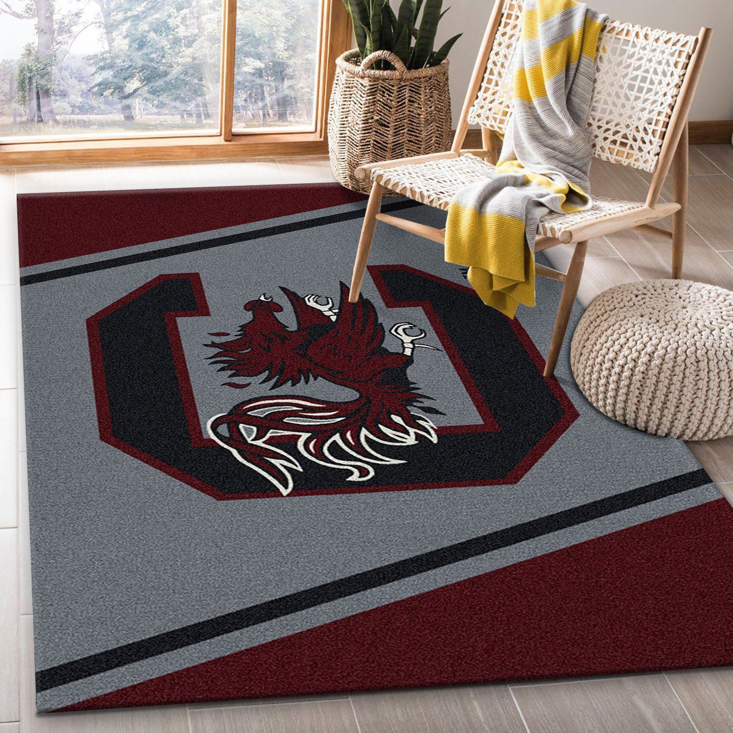 College Spirit South Carolina Sport Area Rug Carpet Team Logo Family Gift US Decor - Indoor Outdoor Rugs