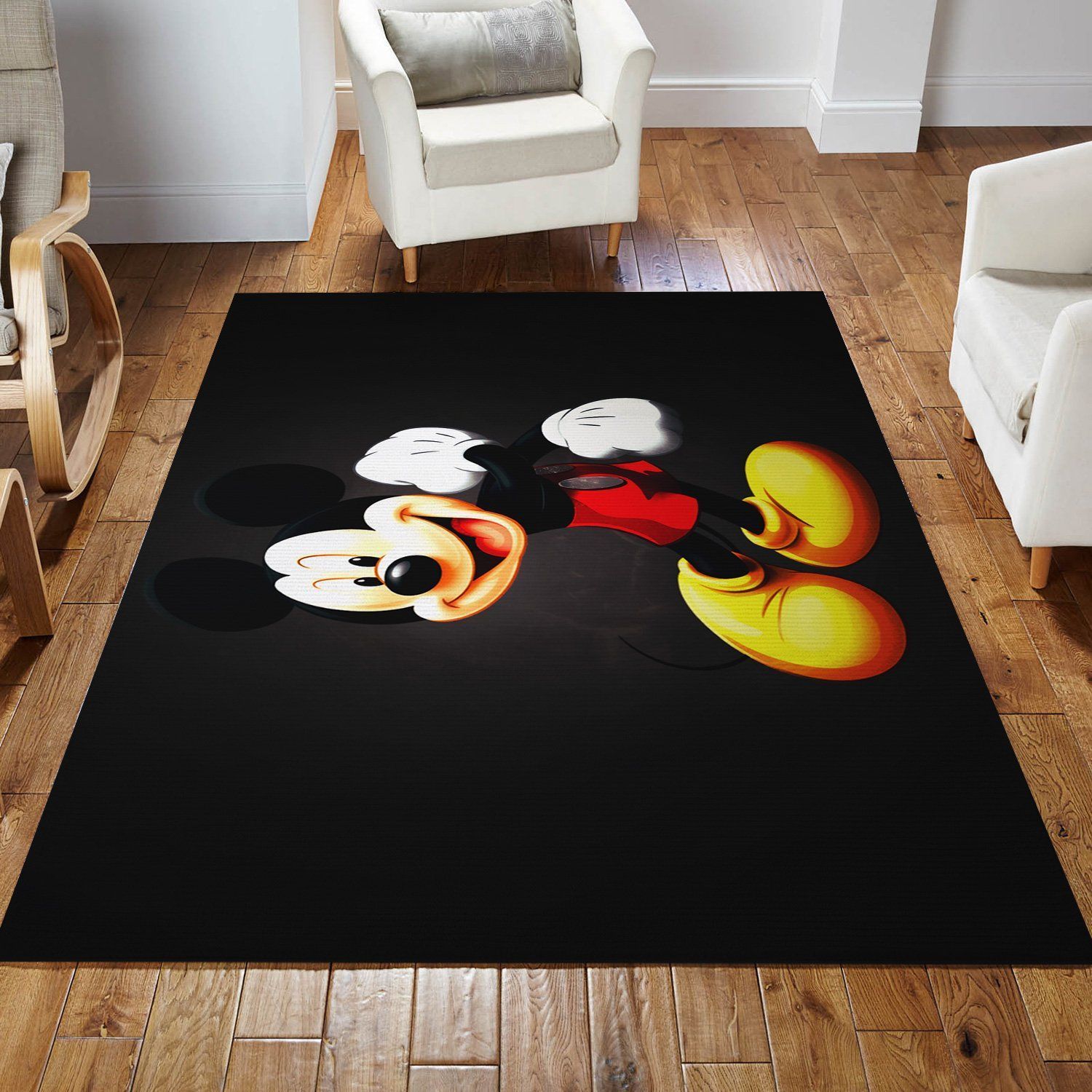 Illustration Mickey Mouse Children Yellow Cartoon Toy Area Rug For Christmas Living Room Rug Home Decor Floor Decor - Indoor Outdoor Rugs