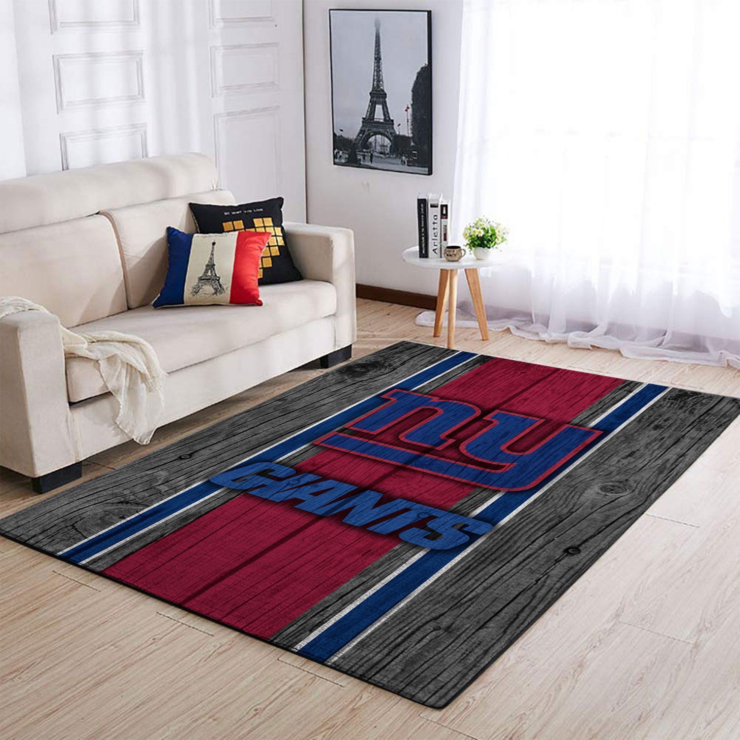 New York Giants Nfl Team Logo Wooden Style Style Nice Gift Home Decor Rectangle Area Rug - Indoor Outdoor Rugs