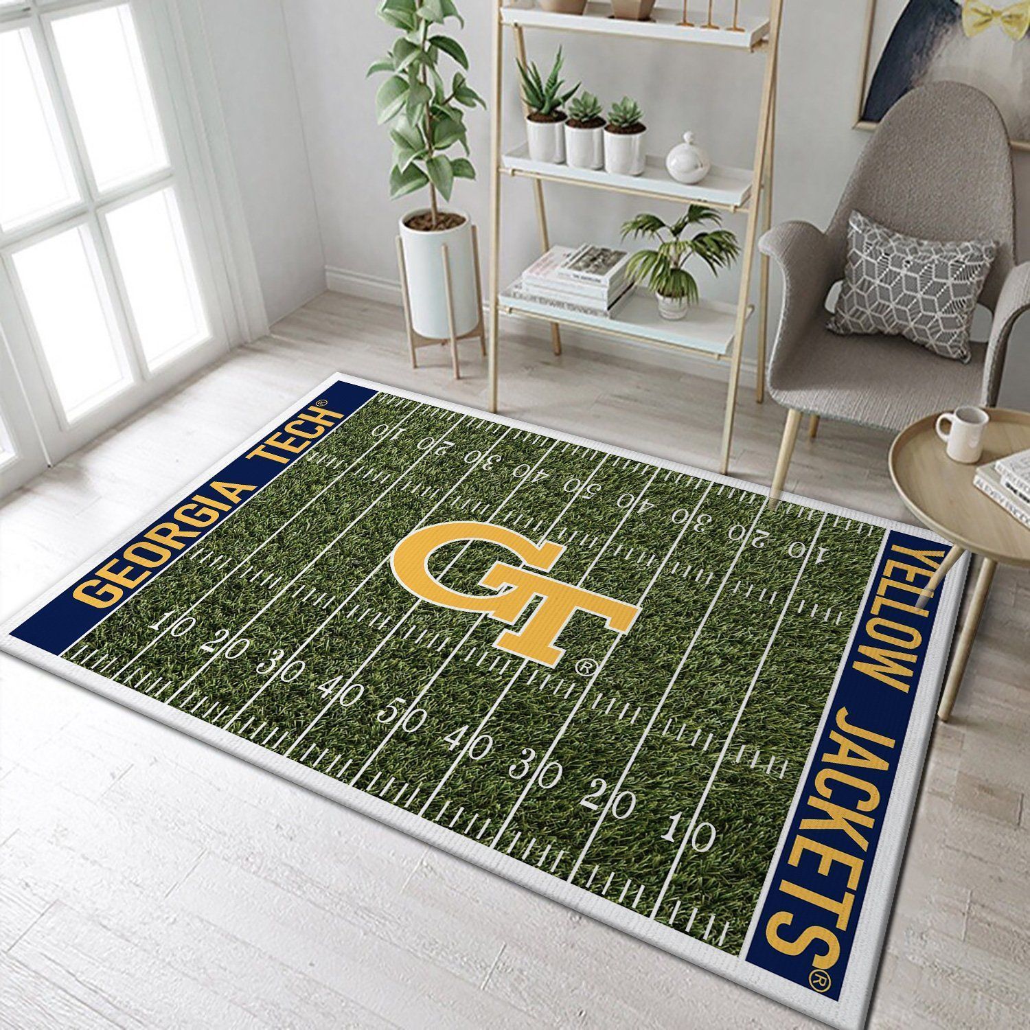 Nfl Football Fans Georgia Tech Yellow Jackets Home Field Area Rug Sport Home Decor - Indoor Outdoor Rugs