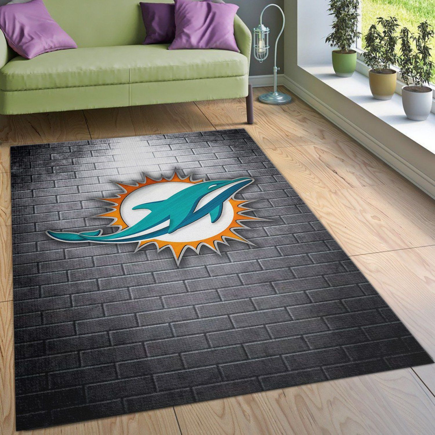 Miami Dolphins Nfl Rug Bedroom Rug Family Gift US Decor - Indoor Outdoor Rugs