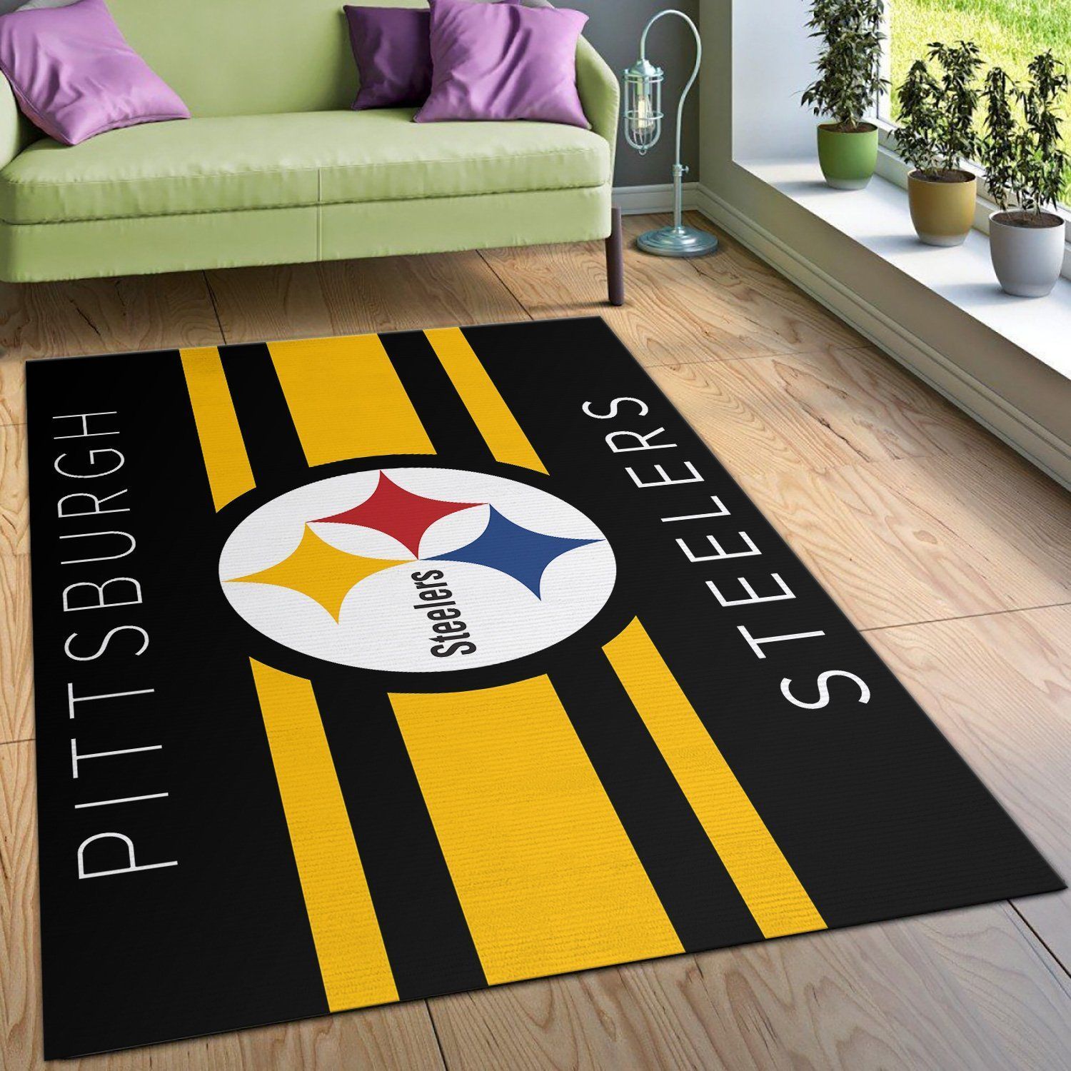 Pittsburgh Steelers 29726 Nfl Football Rug Room Carpet Sport Custom Area Floor Home Deco - Indoor Outdoor Rugs