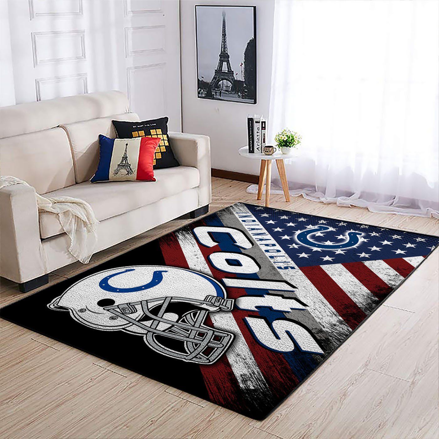 Indianapolis Colts Nfl Team Logo American Style Nice Gift Home Decor Rectangle Area Rug - Indoor Outdoor Rugs