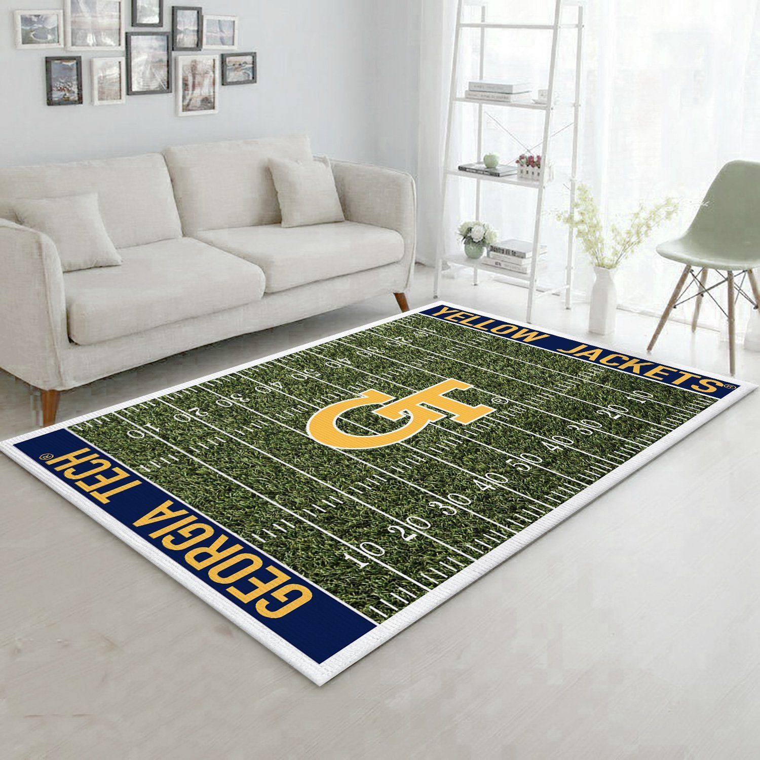 Nfl Football Fans Georgia Tech Yellow Jackets Home Field Area Rug Sport Home Decor - Indoor Outdoor Rugs